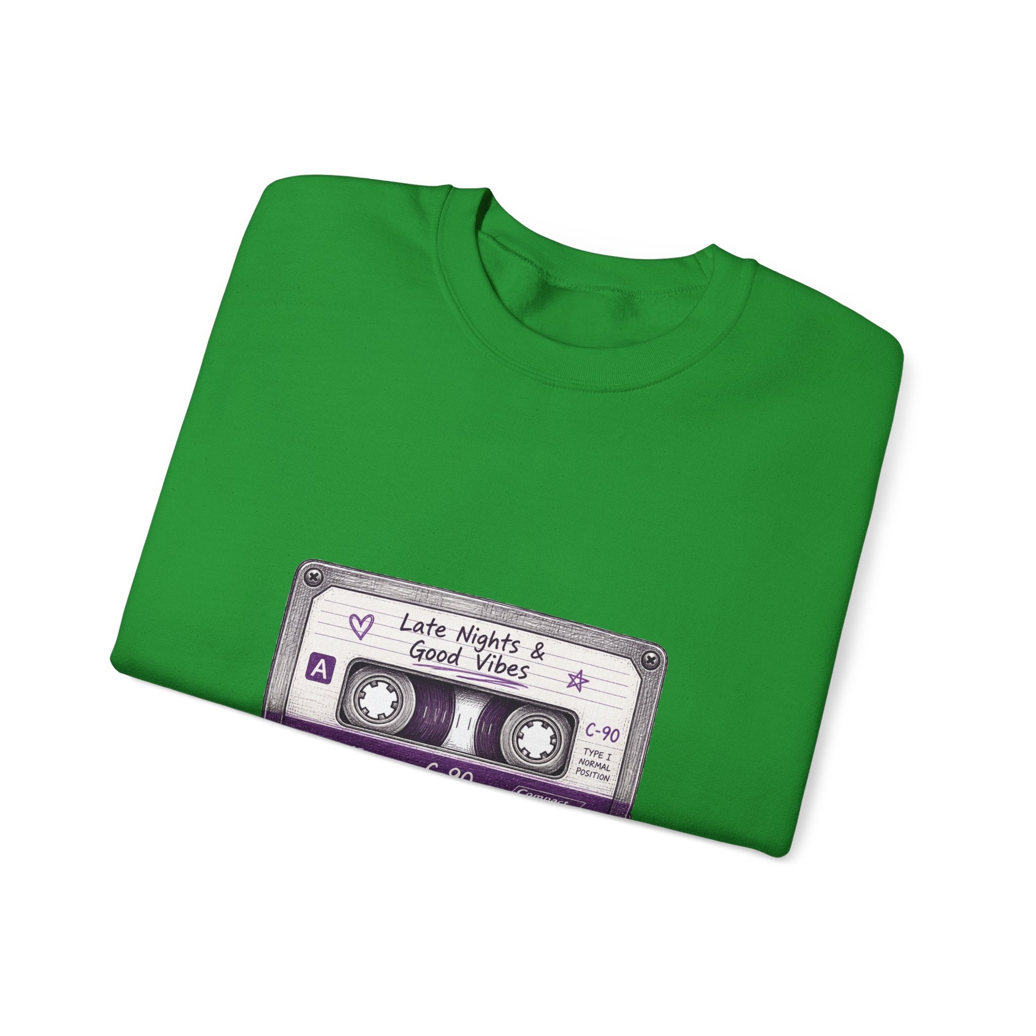 Matching Couple Sweatshirt - Vinyl & Cassette Matching Couple Crewneck Sweatshirt Hand-Drawn Art His Hers Best Friend Gift - Design B