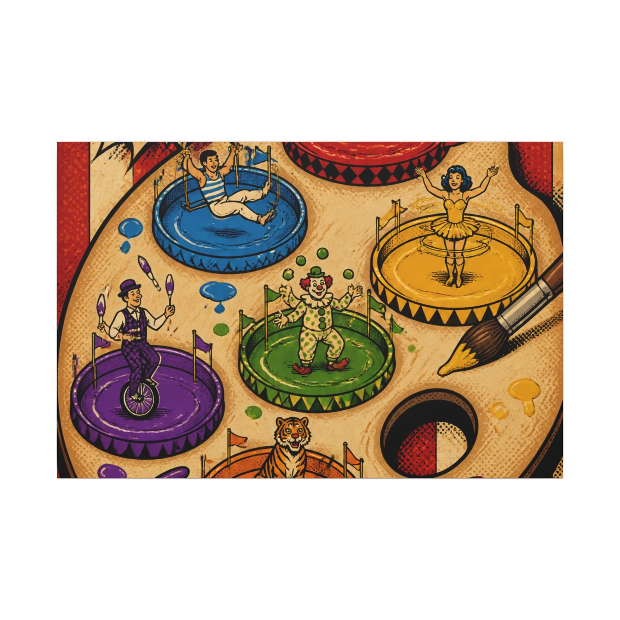 Paint Palette Stage Wall Art Canvas 24×36 Pop Art Restaurant Decor Maximalist Print