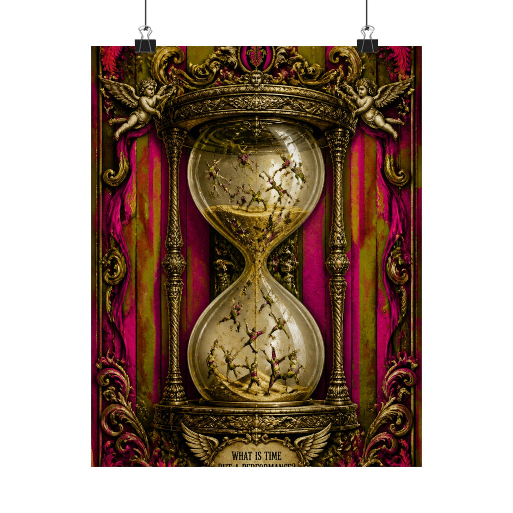 Hourglass Acrobats Wall Art Poster 24×36 Baroque Studio Decor Maximalist Print