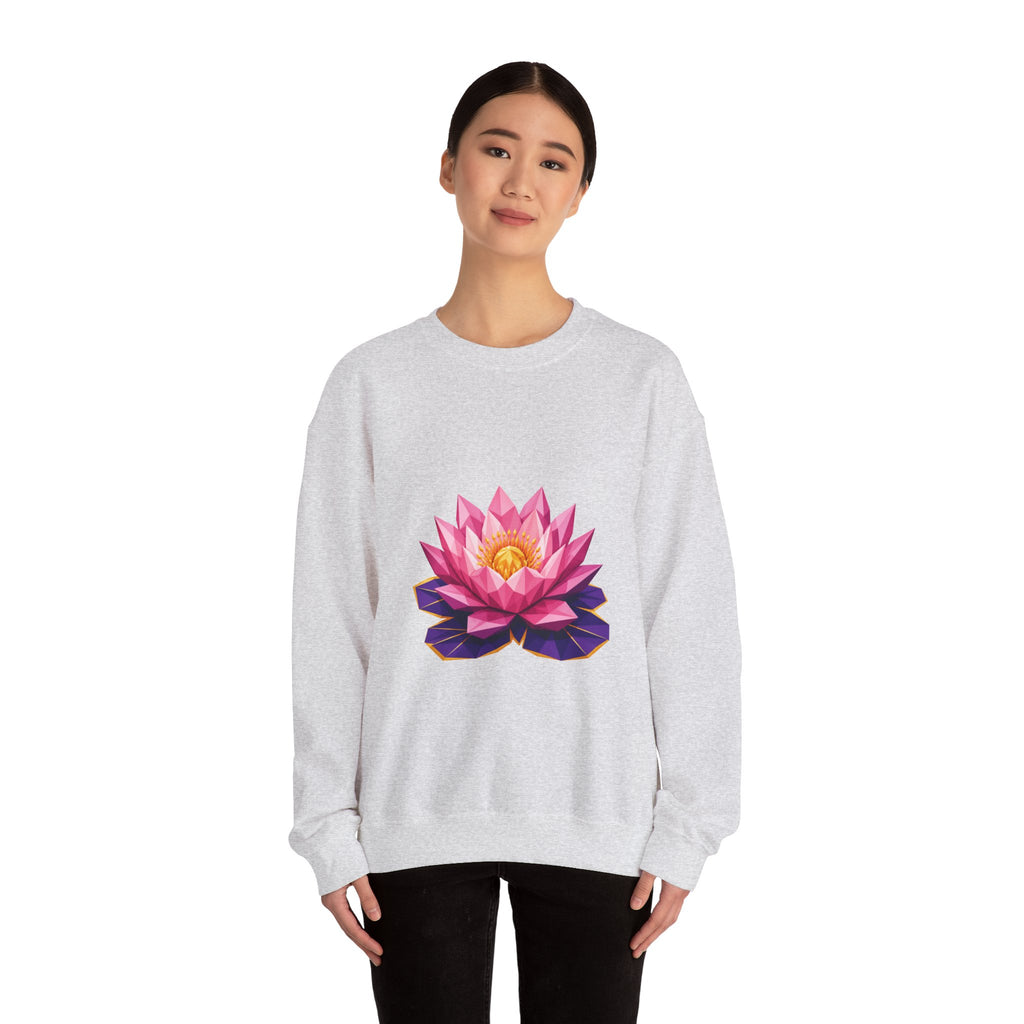 Matching Couple Sweatshirt - Open & Closed Lotus Matching Couple Comfort Colors Crew Geometric Art His Hers Love Gift - Design A