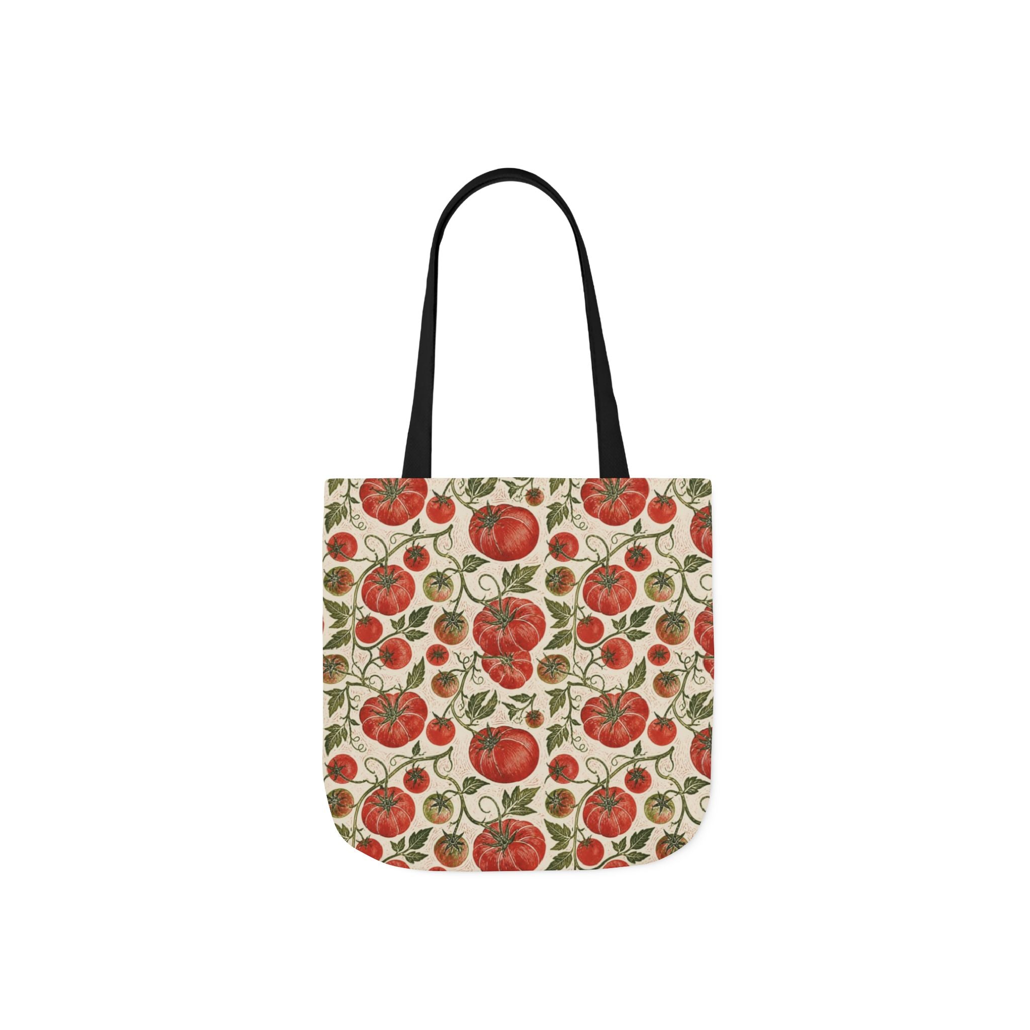 Heritage Tomatoes Canvas Tote Bag Mediterranean Kitchen Linocut Design Italian Cottagecore Gift