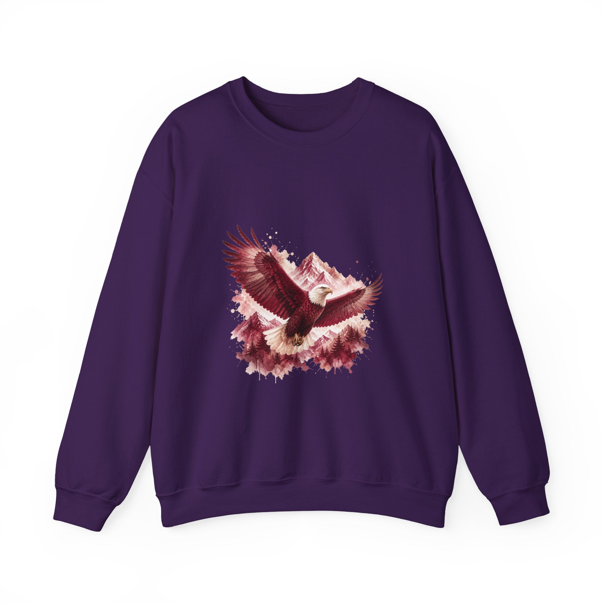 Matching Couple Sweatshirt - Eagle & Whale Matching Couple Crewneck Sweatshirt Watercolor Art His Hers Engagement Gift - Design A