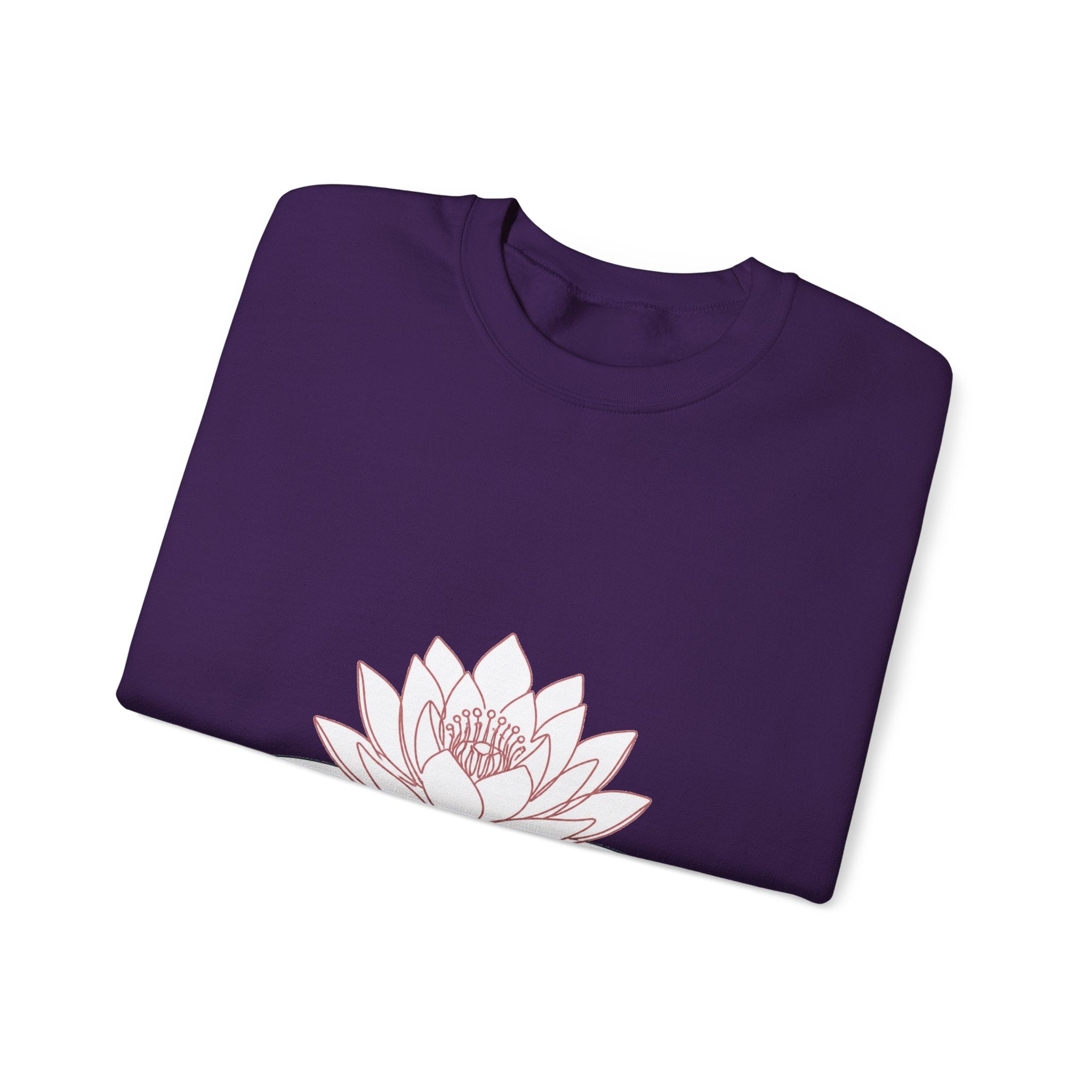 Matching Couple Sweatshirt - Open & Closed Lotus Matching Couple Crewneck Sweatshirt Minimalist Art His Hers Valentine Gift - Design A
