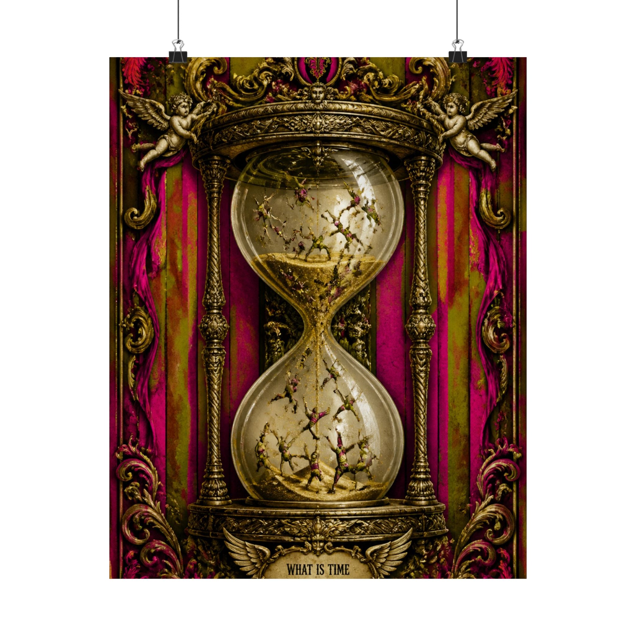 Hourglass Acrobats Wall Art Poster 24×36 Baroque Studio Decor Maximalist Print