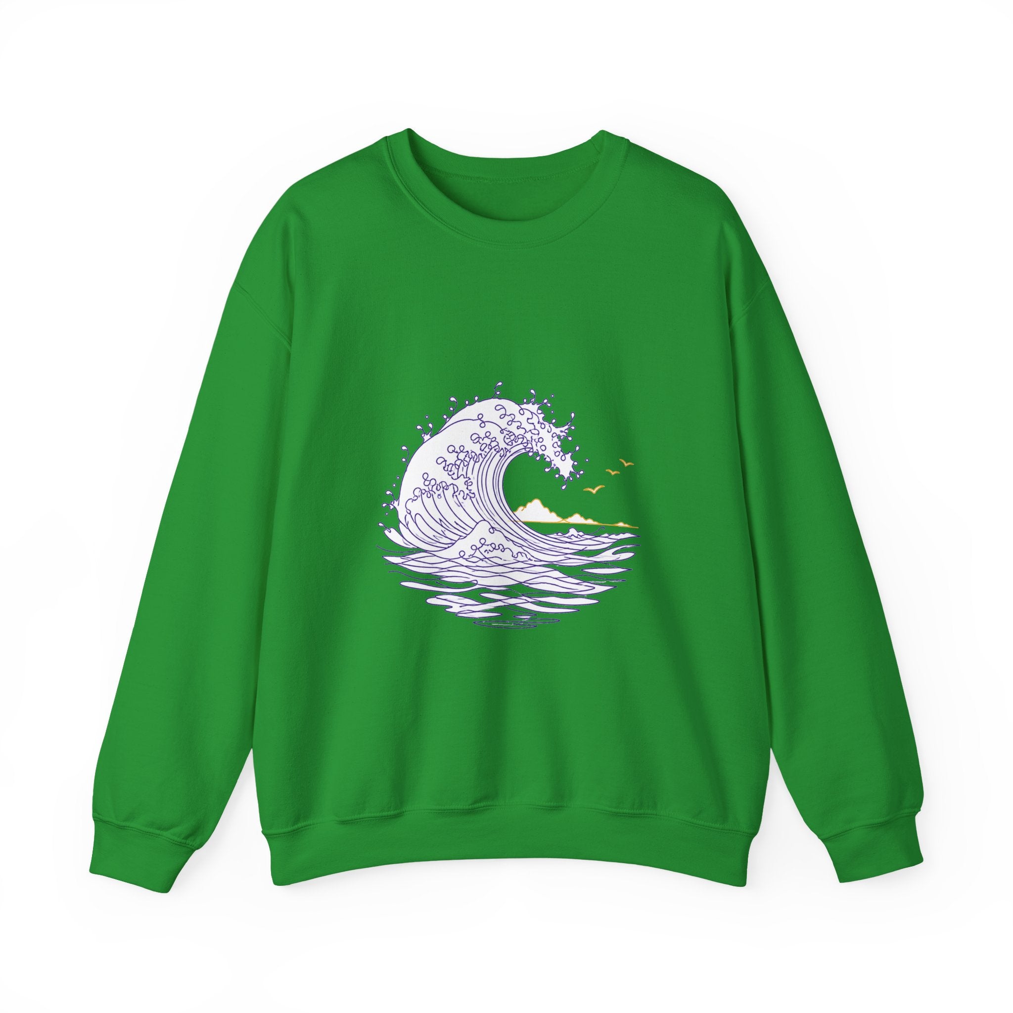 Matching Couple Sweatshirt - Mountain & Ocean Matching Couple Premium Fleece Sweatshirt Minimalist Art His Hers Christmas Gift - Design B