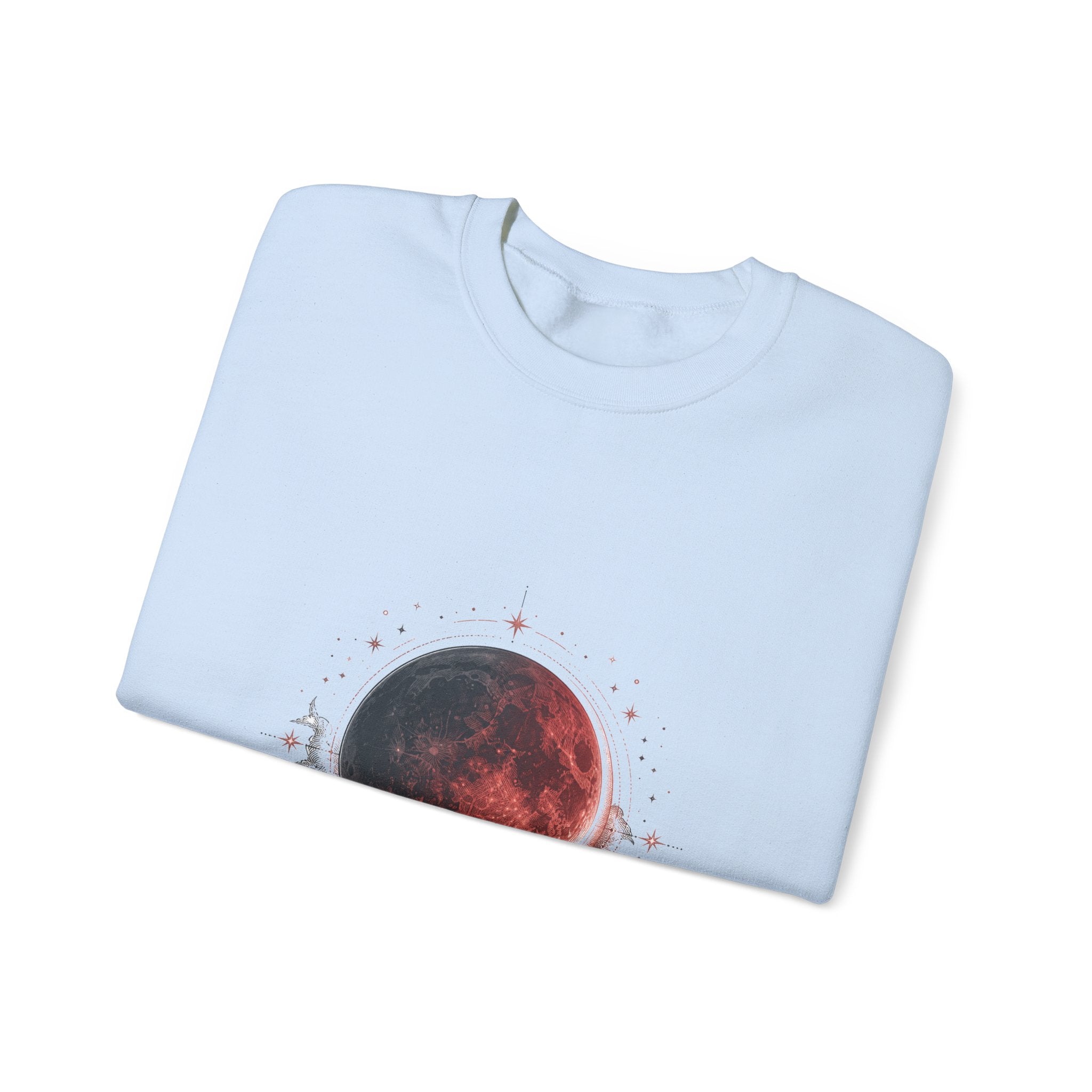 Matching Couple Sweatshirt - Solar & Lunar Eclipse Matching Couple Comfort Colors Crew Hand-Drawn Art His Hers Anniversary Gift - Design B
