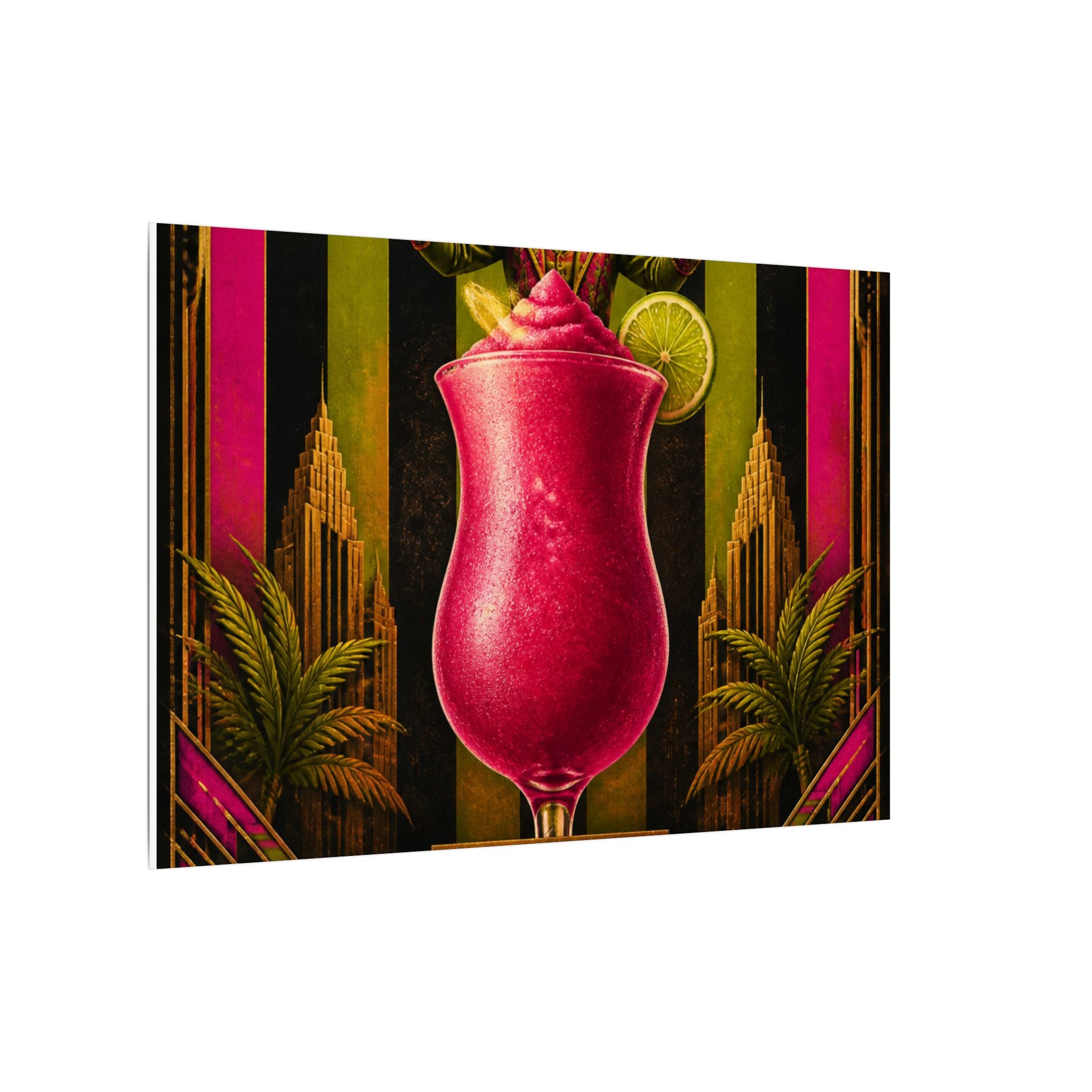 Daiquiri Fruit Juggler Wall Art Canvas 16×20 Art Deco Entryway Decor Maximalist Print