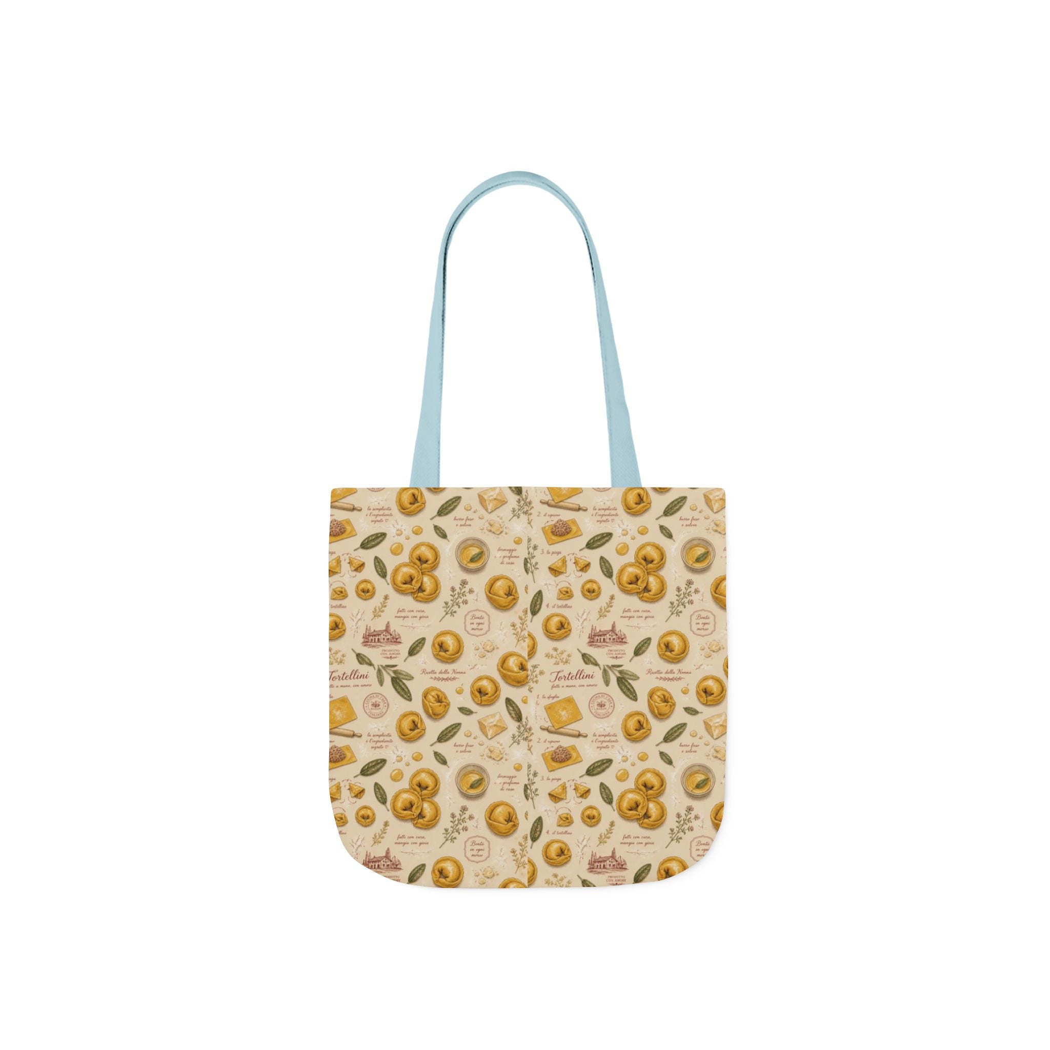 Tortellini with Sage Canvas Tote Bag Mediterranean Kitchen Botanical Design Italian Cottagecore Gift