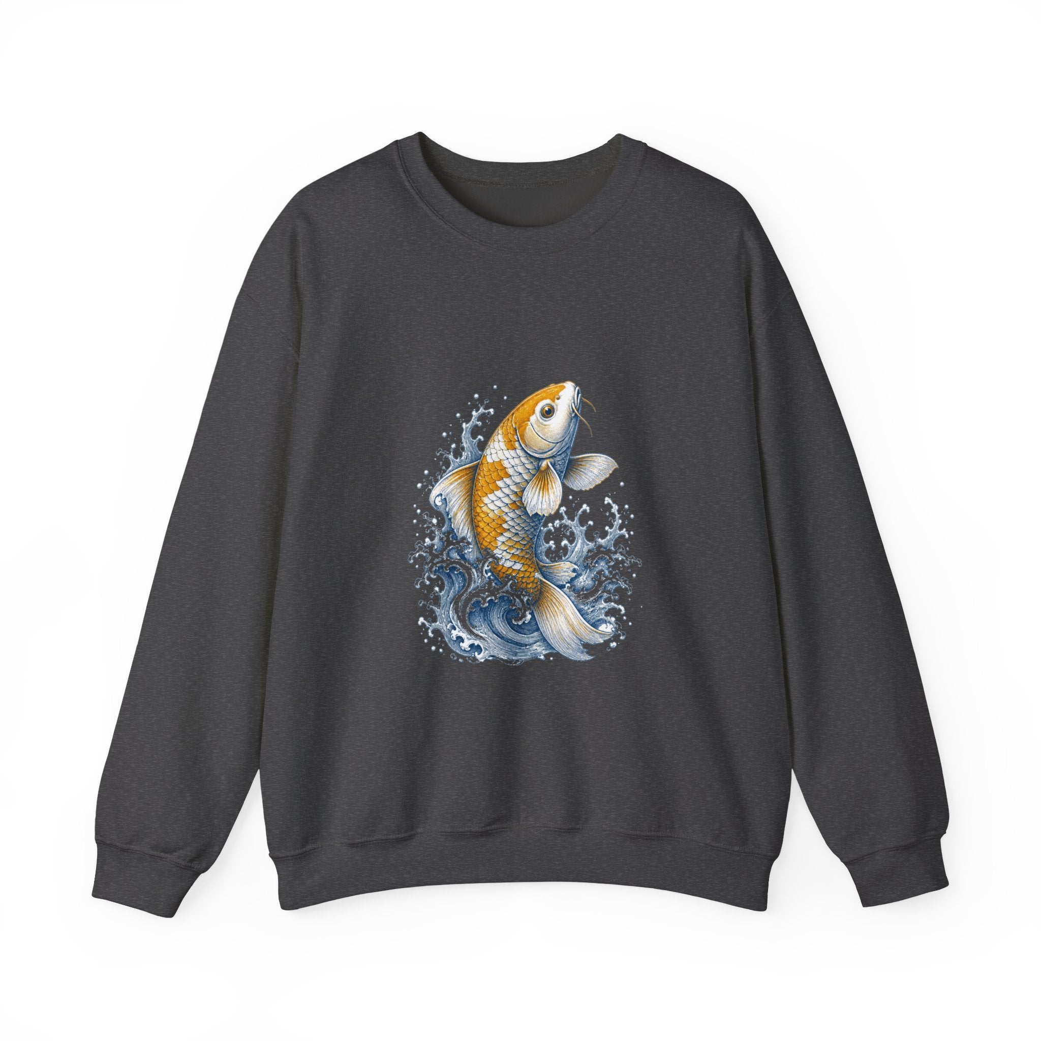 Matching Couple Sweatshirt - Koi Fish Yin Yang Matching Couple Comfort Colors Crew Vintage Art His Hers Honeymoon Gift - Design A