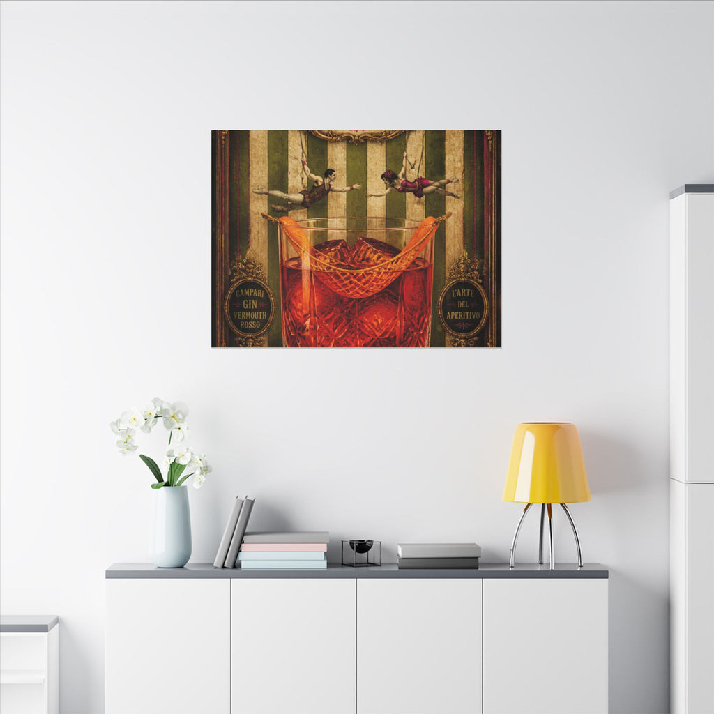 Negroni Trapeze Act Wall Art Canvas 24×36 Baroque Studio Decor Maximalist Print