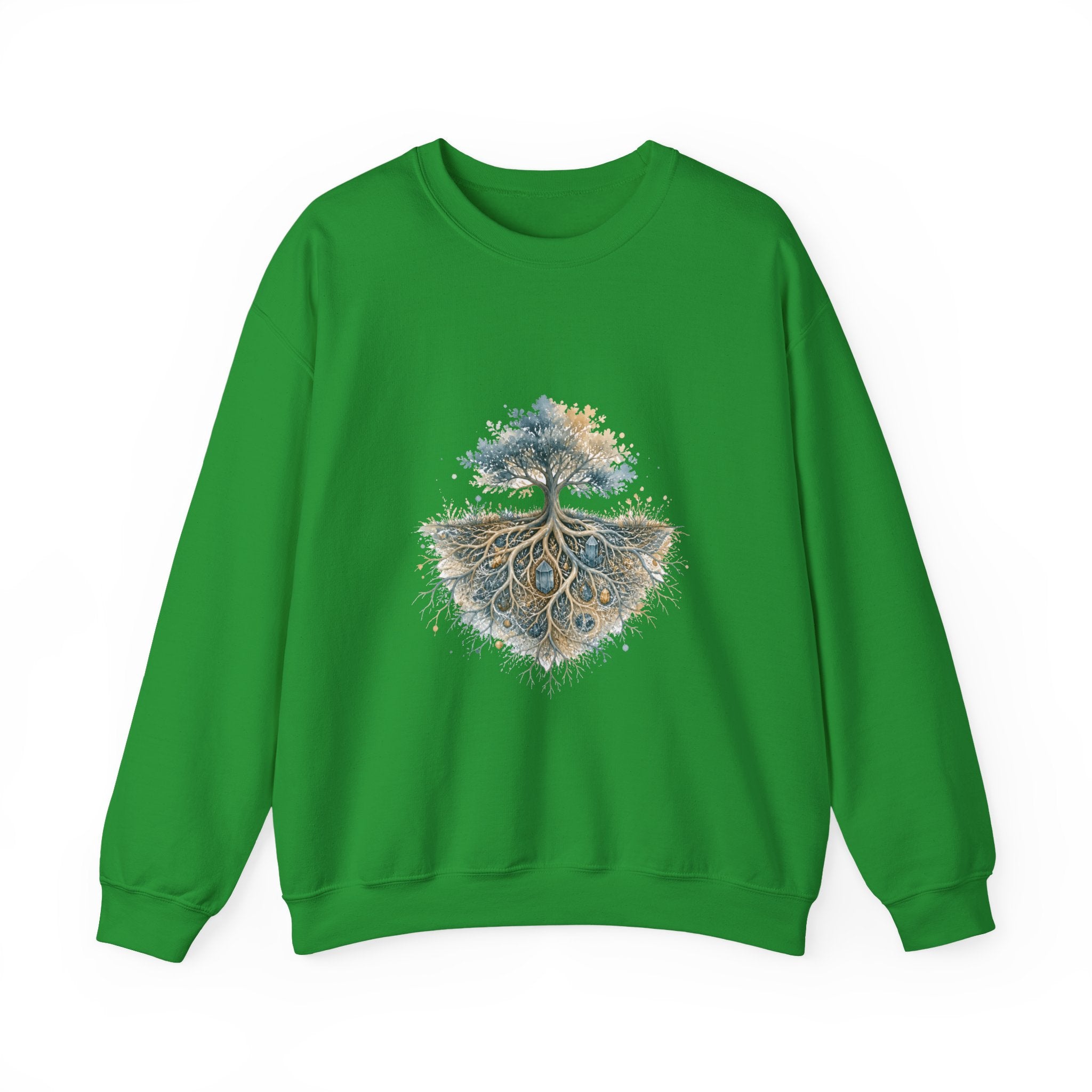Matching Couple Sweatshirt - Ancient Oak & Deep Roots Matching Couple Comfort Colors Crew Watercolor Art His Hers Birthday Gift - Design B