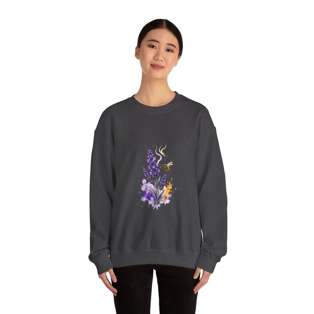 Matching Couple Sweatshirt - Lavender & Thistle Matching Couple Crewneck Sweatshirt Watercolor Art His Hers Engagement Gift - Design A