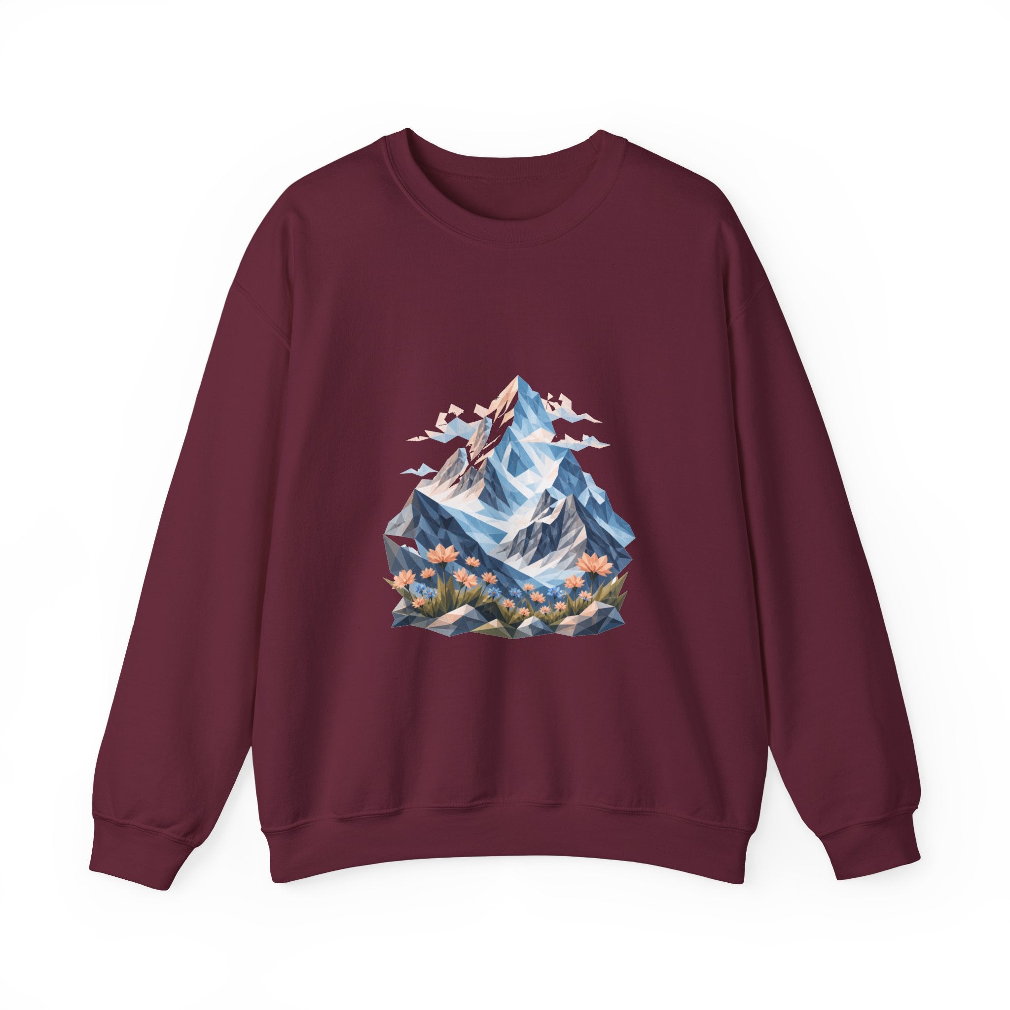 Matching Couple Sweatshirt - Mountain & Ocean Matching Couple Comfort Colors Crew Geometric Art His Hers Love Gift - Design A