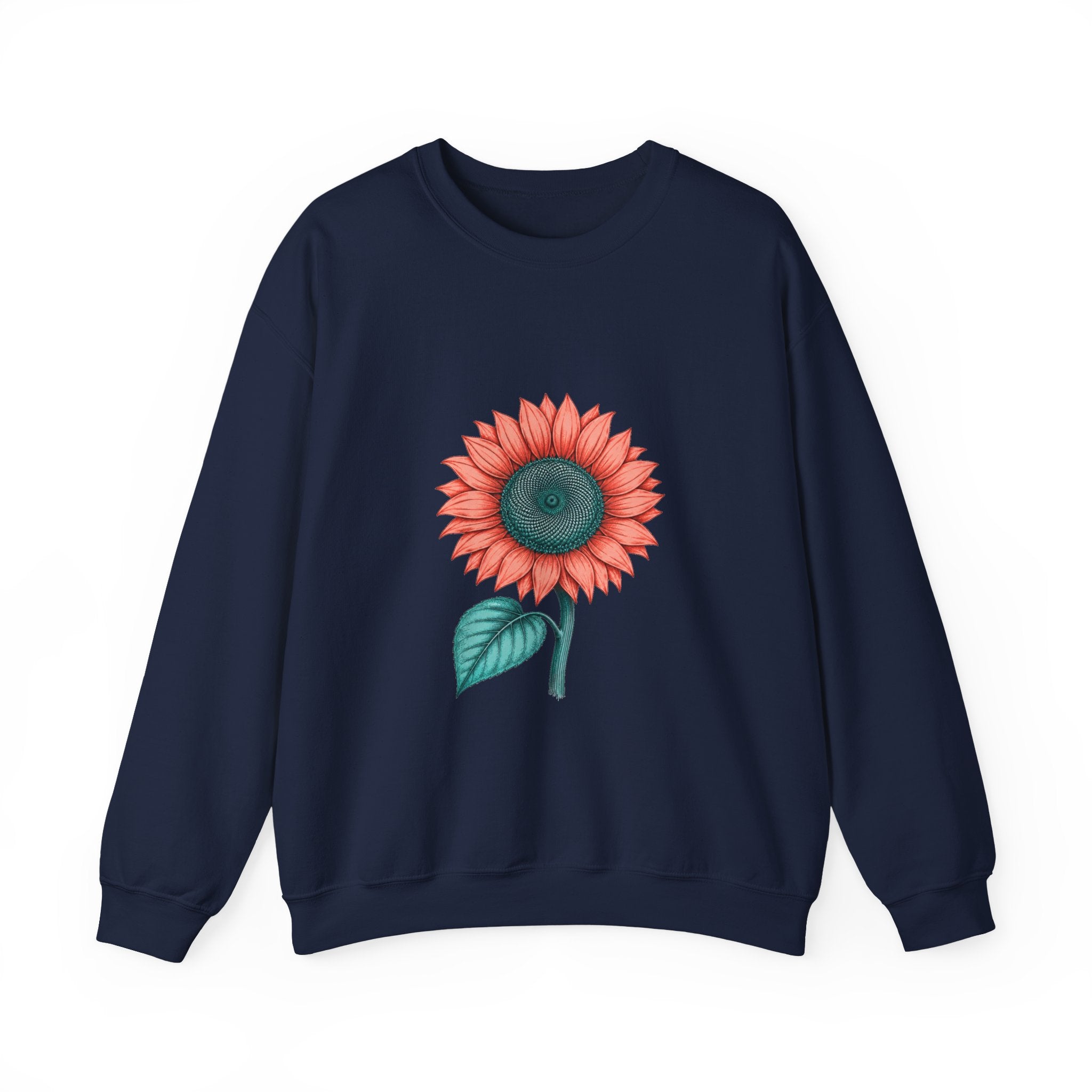 Matching Couple Sweatshirt - Sunflower & Moonflower Matching Couple Crewneck Sweatshirt Hand-Drawn Art His Hers Best Friend Gift - Design A