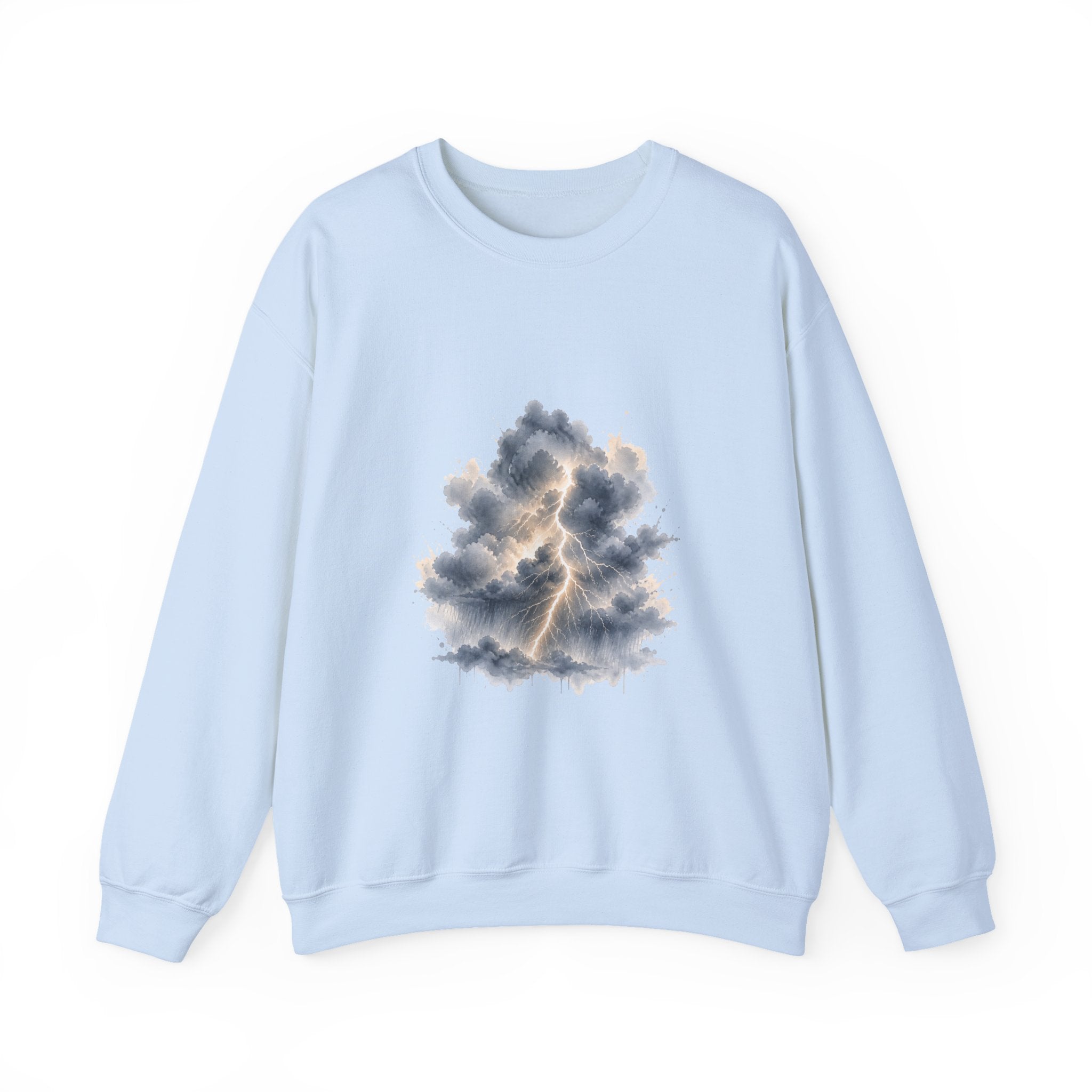 Matching Couple Sweatshirt - Storm & Rainbow Matching Couple Crewneck Sweatshirt Watercolor Art His Hers Engagement Gift - Design A