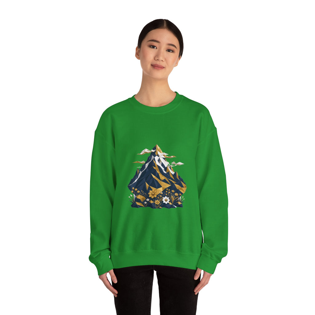 Matching Couple Sweatshirt - Mountain & Ocean Matching Couple Crewneck Sweatshirt Geometric Art His Hers Couple Gift - Design A