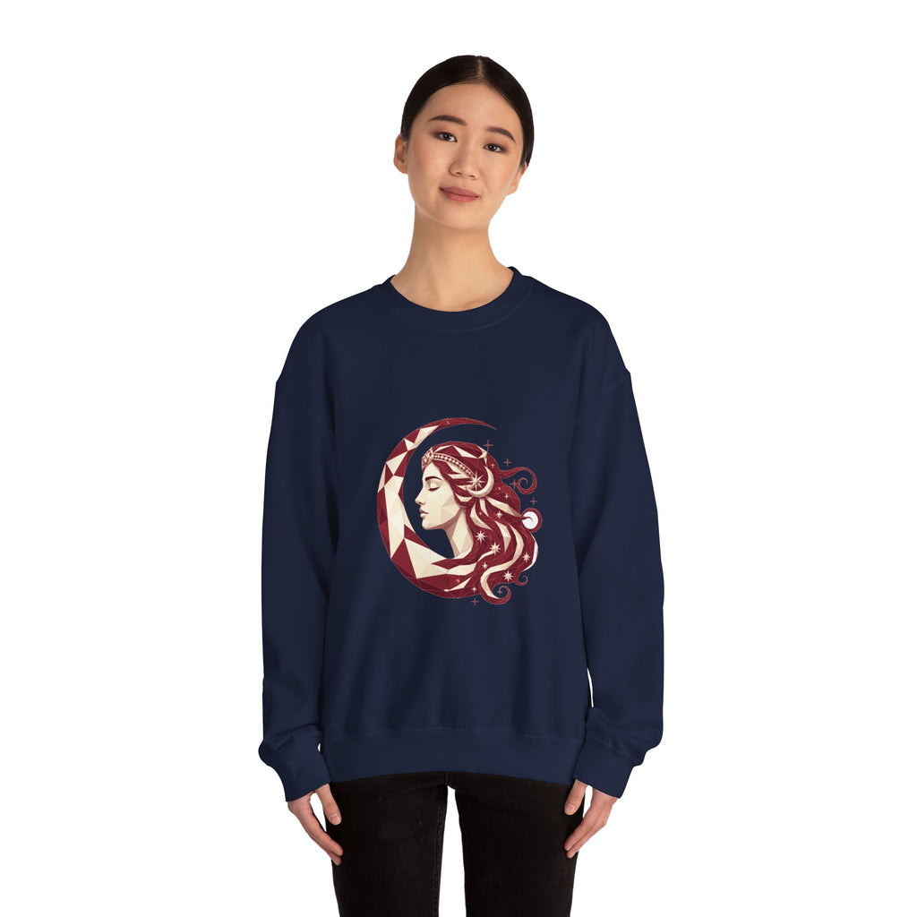 Matching Couple Sweatshirt - Helios & Selene Matching Couple Comfort Colors Crew Geometric Art His Hers Love Gift - Design B