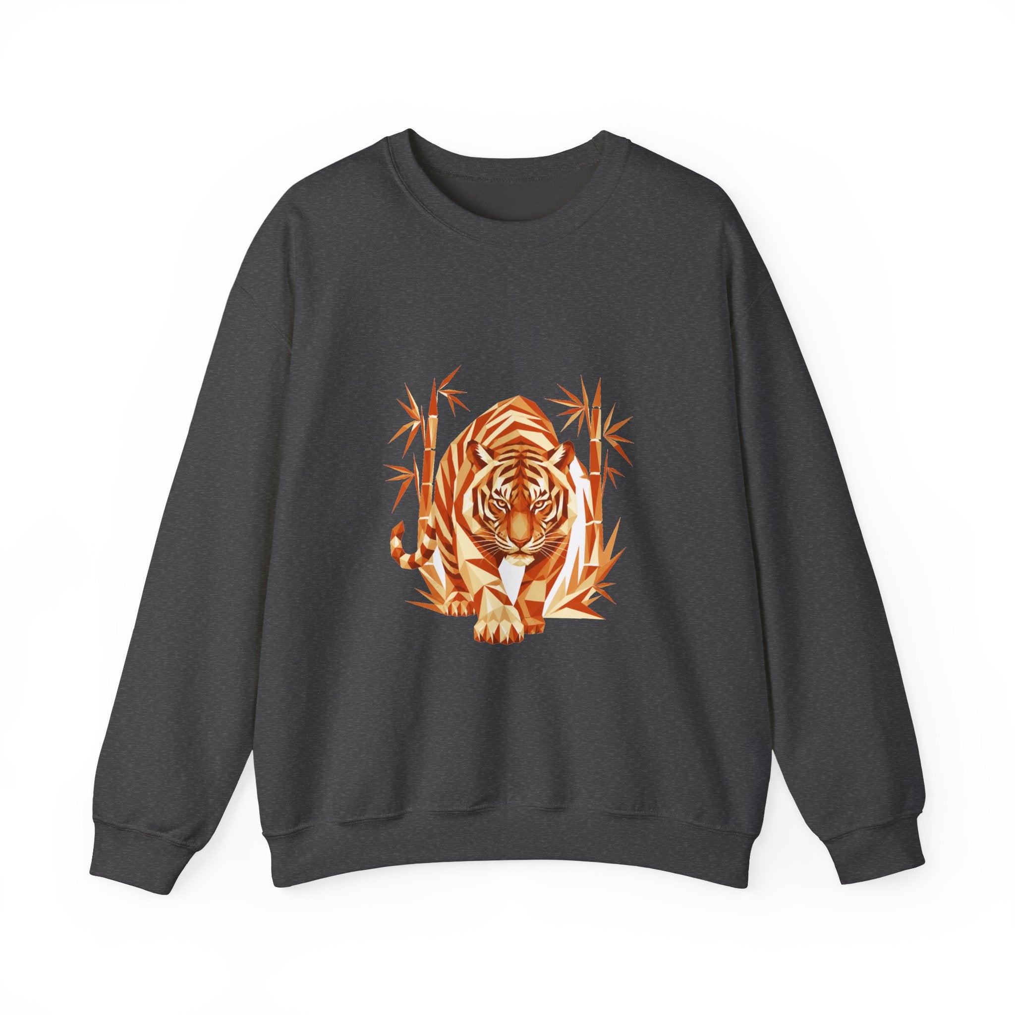 Matching Couple Sweatshirt - Tiger & Crane Matching Couple Premium Fleece Sweatshirt Geometric Art His Hers Love Gift - Design A