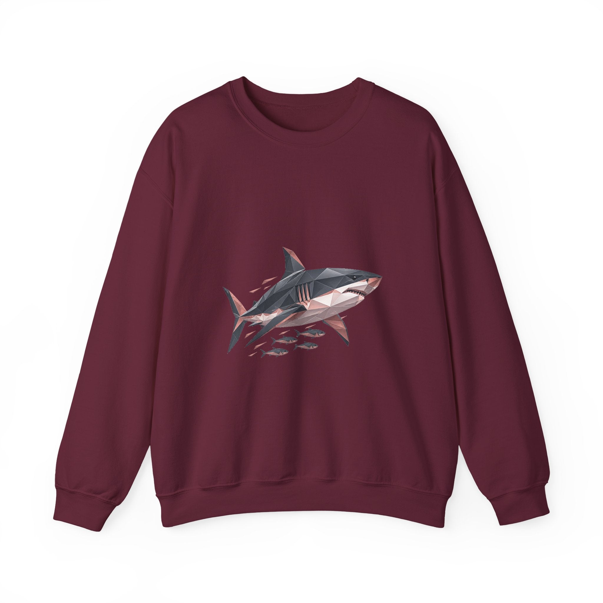 Matching Couple Sweatshirt - Shark & Dolphin Matching Couple Premium Fleece Sweatshirt Geometric Art His Hers Love Gift - Design A