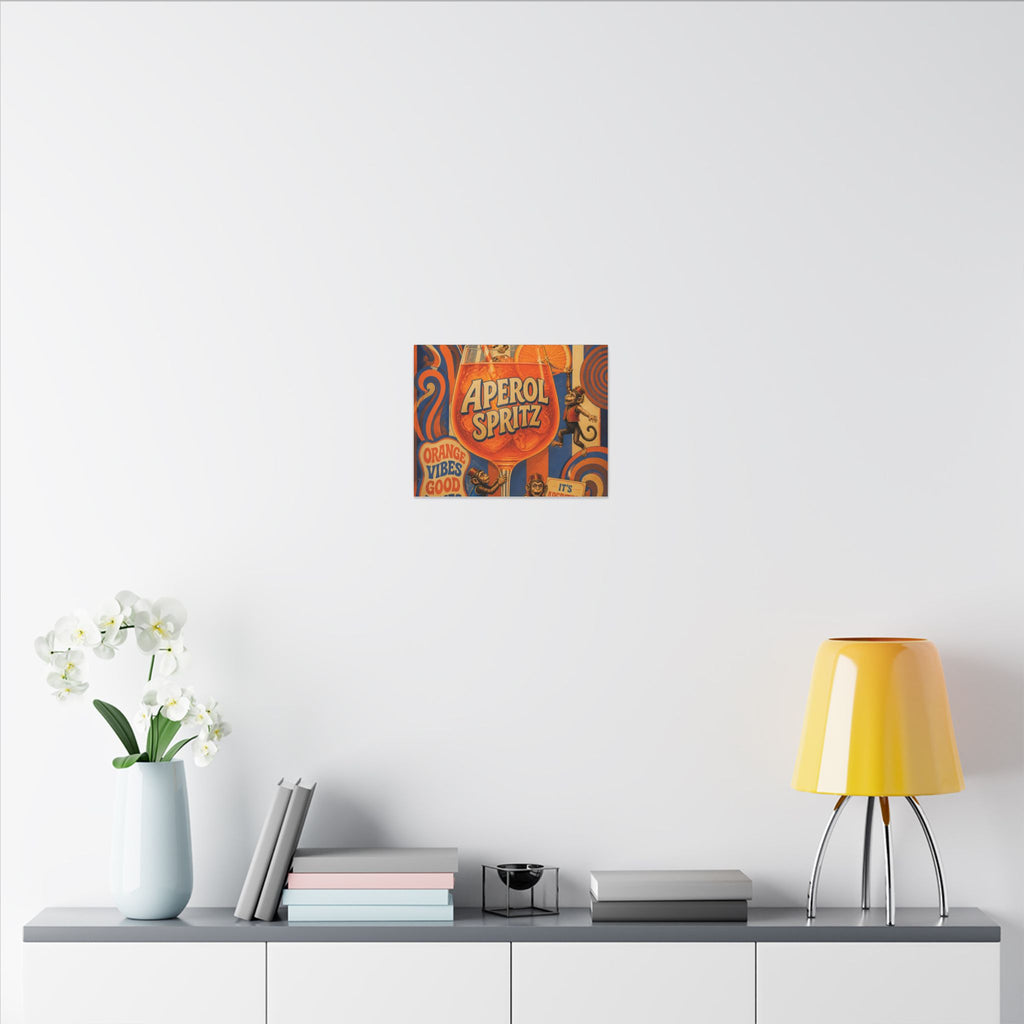 Aperol Spritz Monkeys Wall Art Canvas 24×36 Psychedelic Dining Room Decor Maximalist Print