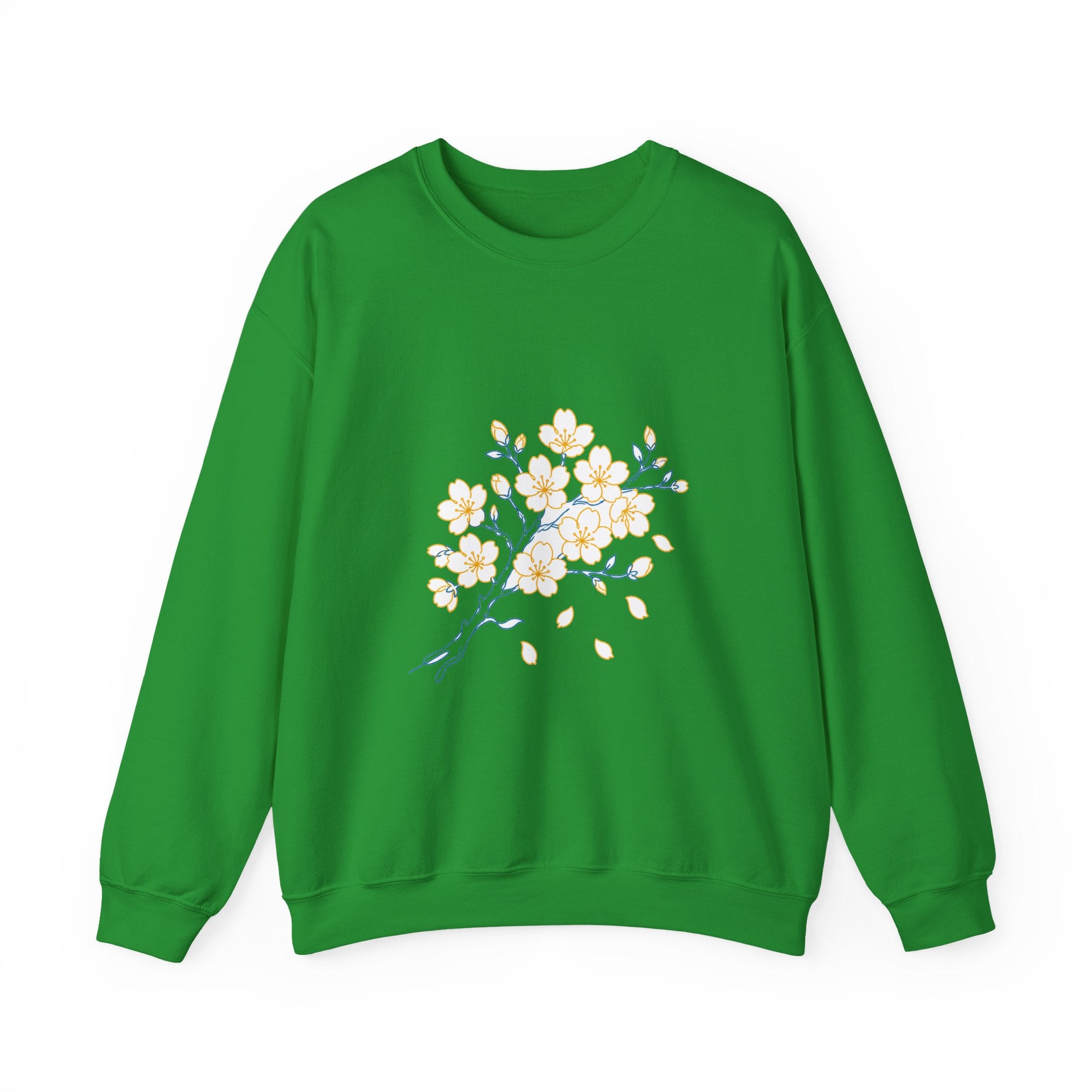 Matching Couple Sweatshirt - Cherry Blossom & Maple Leaf Matching Couple Comfort Colors Crew Minimalist Art His Hers Christmas Gift - Design A