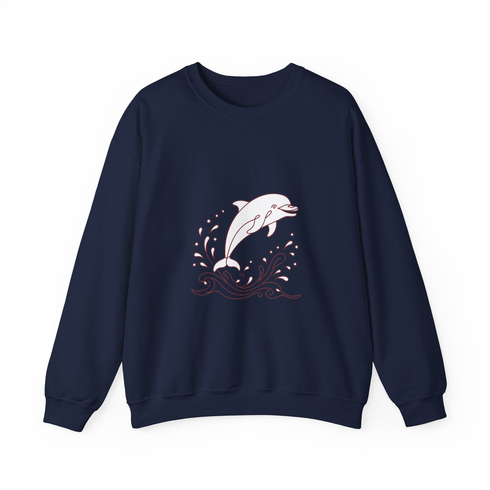 Matching Couple Sweatshirt - Shark & Dolphin Matching Couple Comfort Colors Crew Minimalist Art His Hers Christmas Gift - Design B