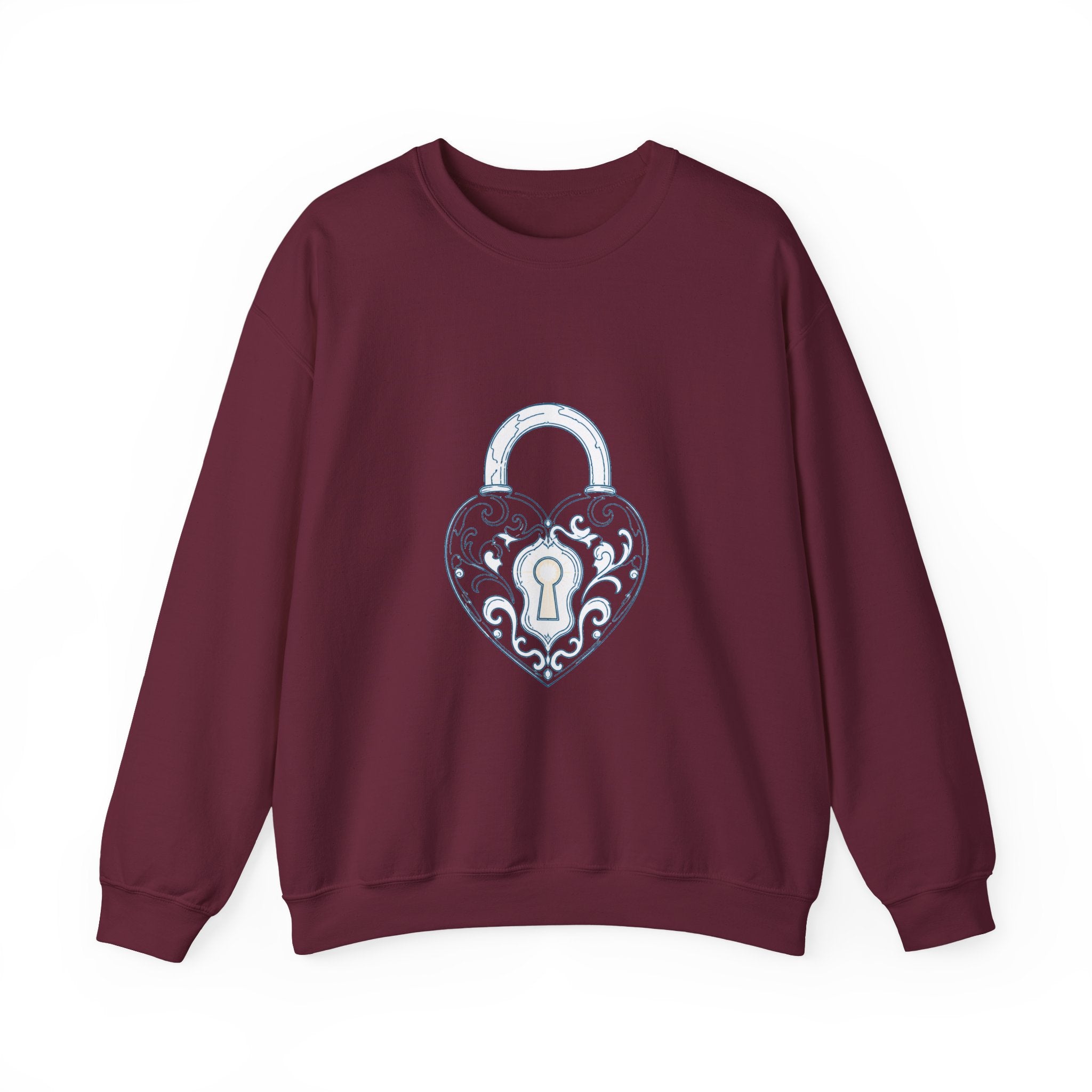 Matching Couple Sweatshirt - Key & Lock Matching Couple Comfort Colors Crew Minimalist Art His Hers Christmas Gift - Design B