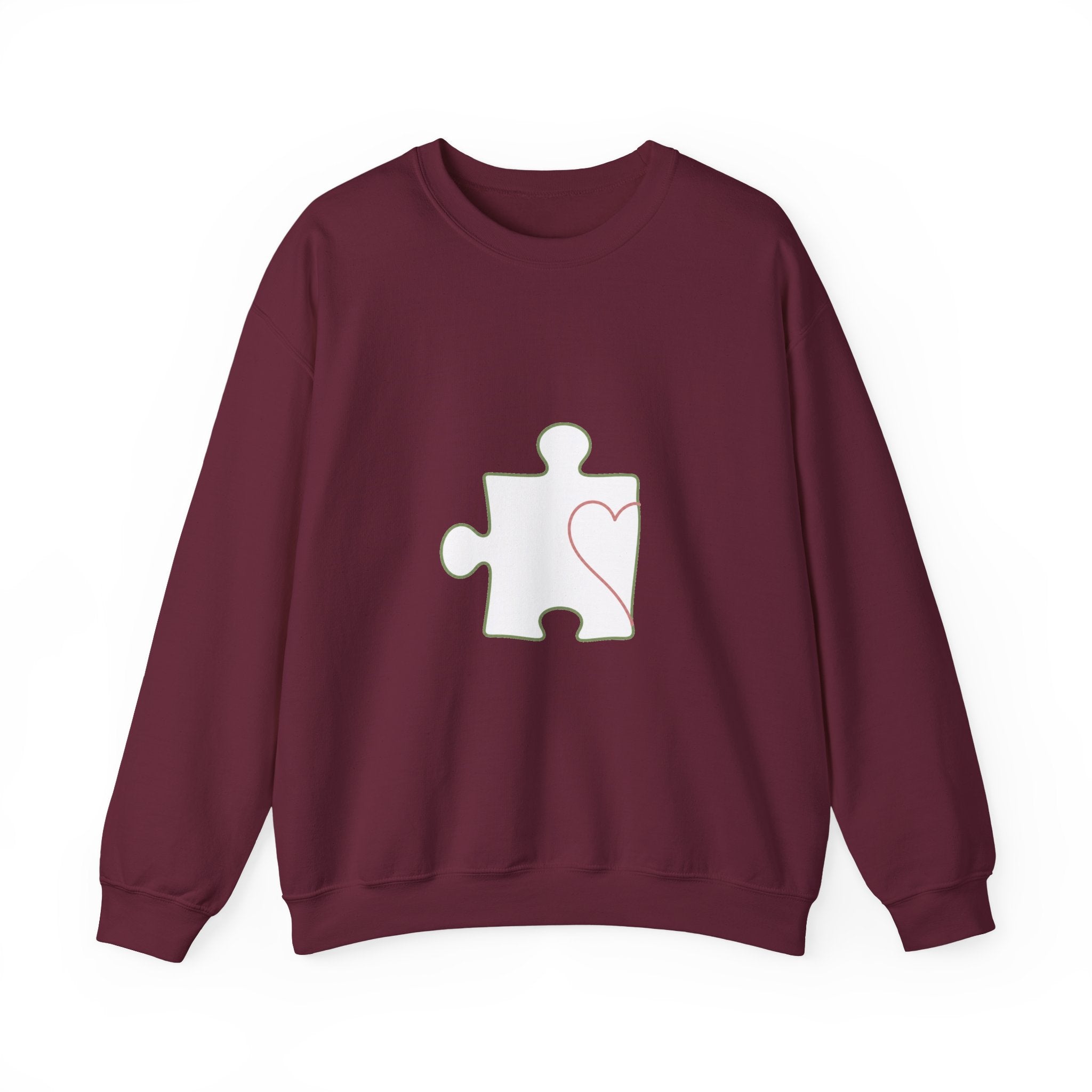 Matching Couple Sweatshirt - Puzzle Pieces Matching Couple Crewneck Sweatshirt Minimalist Art His Hers Valentine Gift - Design A
