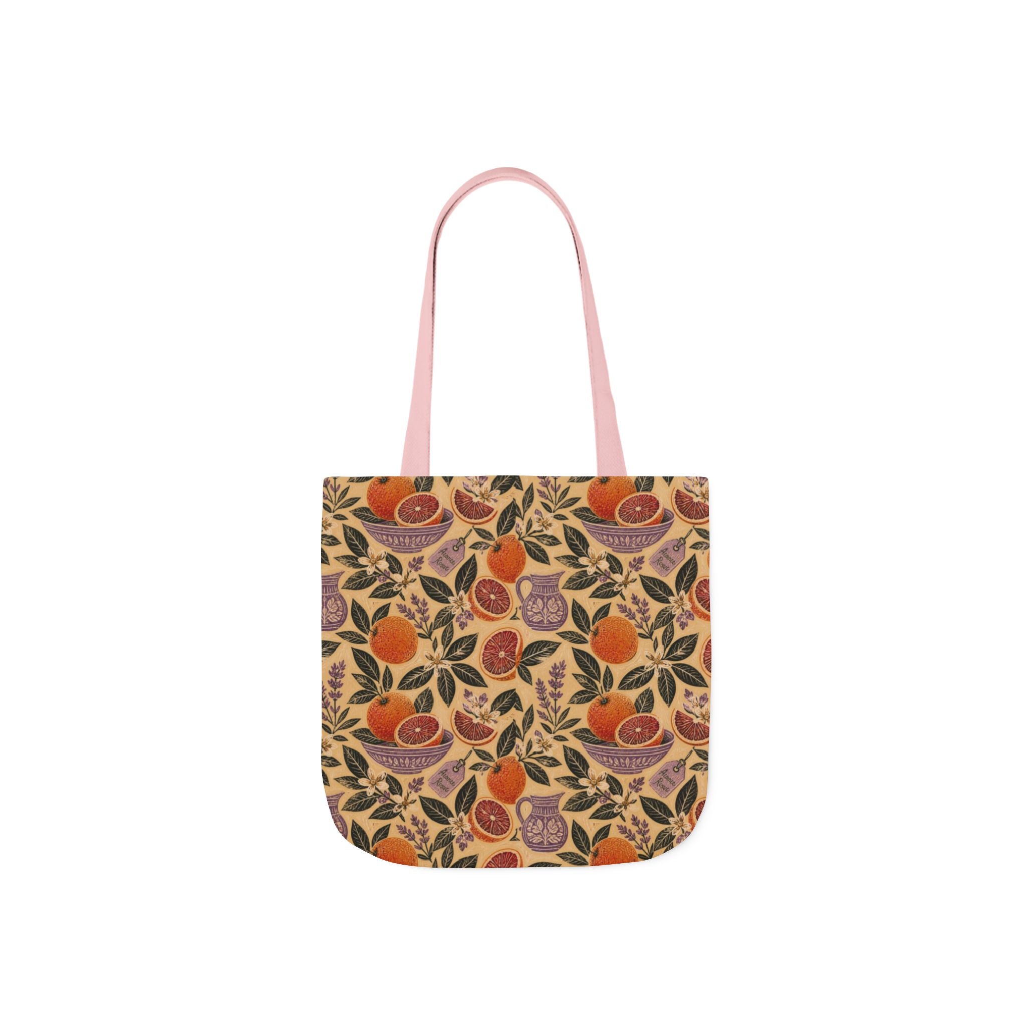 Blood Oranges Canvas Tote Bag Mediterranean Kitchen Linocut Design Italian Cottagecore Gift