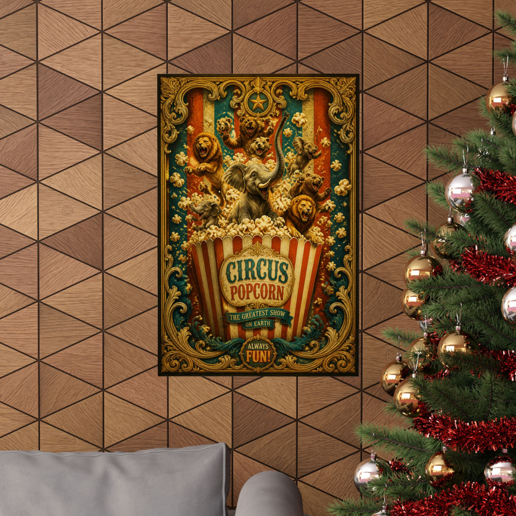 Popcorn Box Animals Wall Art Poster 24×36 Baroque Studio Decor Maximalist Print