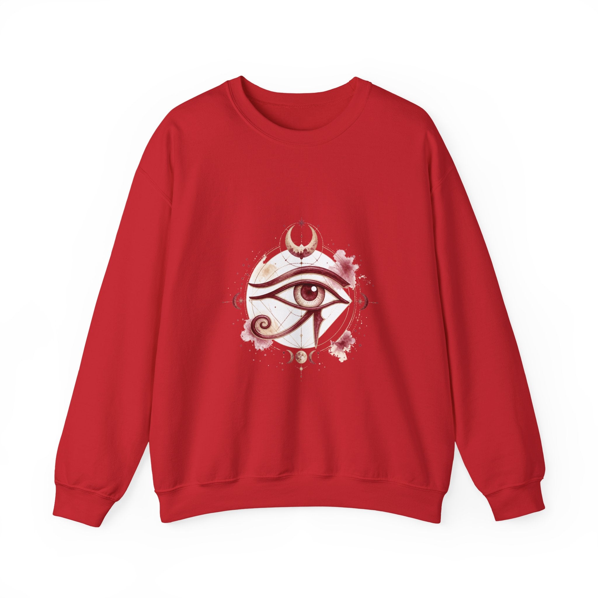 Matching Couple Sweatshirt - Eye of Ra & Horus Matching Couple Crewneck Sweatshirt Watercolor Art His Hers Engagement Gift - Design B