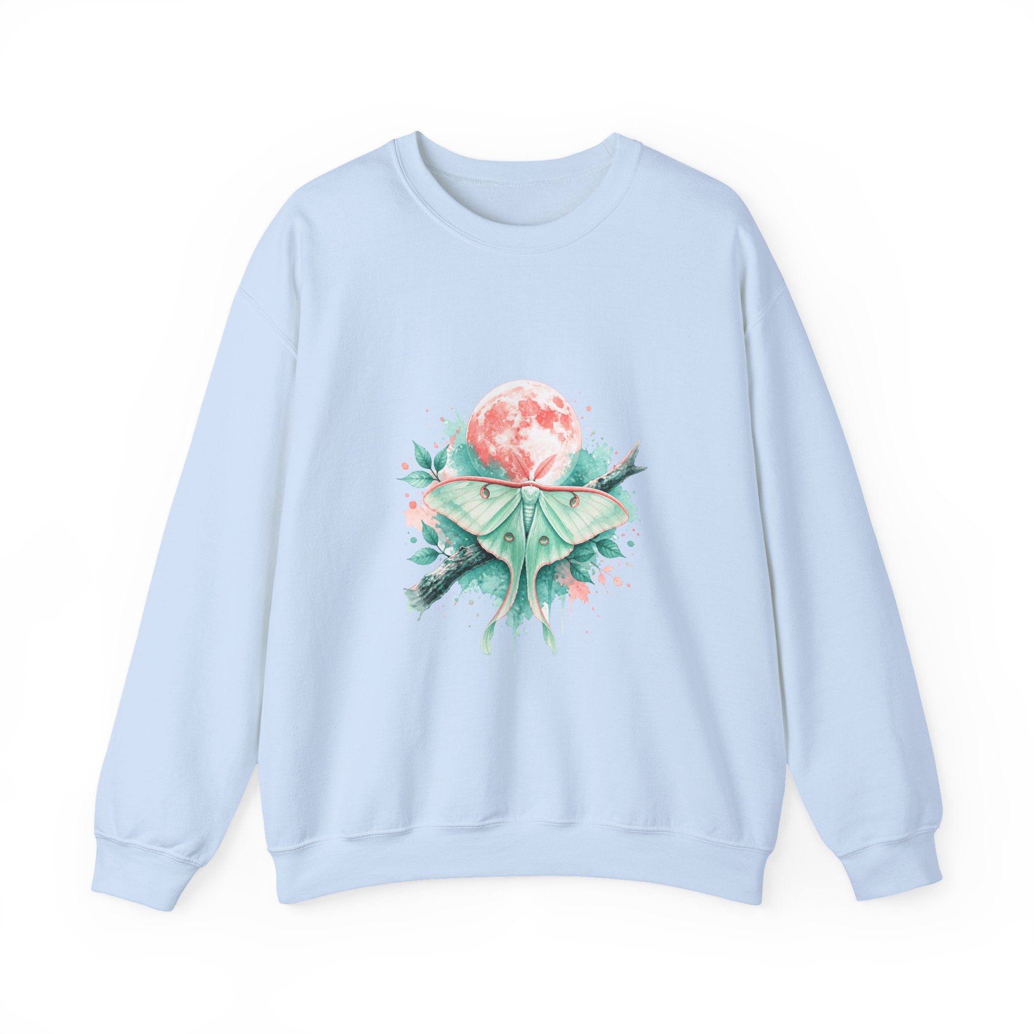 Matching Couple Sweatshirt - Butterfly & Moth Matching Couple Crewneck Sweatshirt Watercolor Art His Hers Engagement Gift - Design B