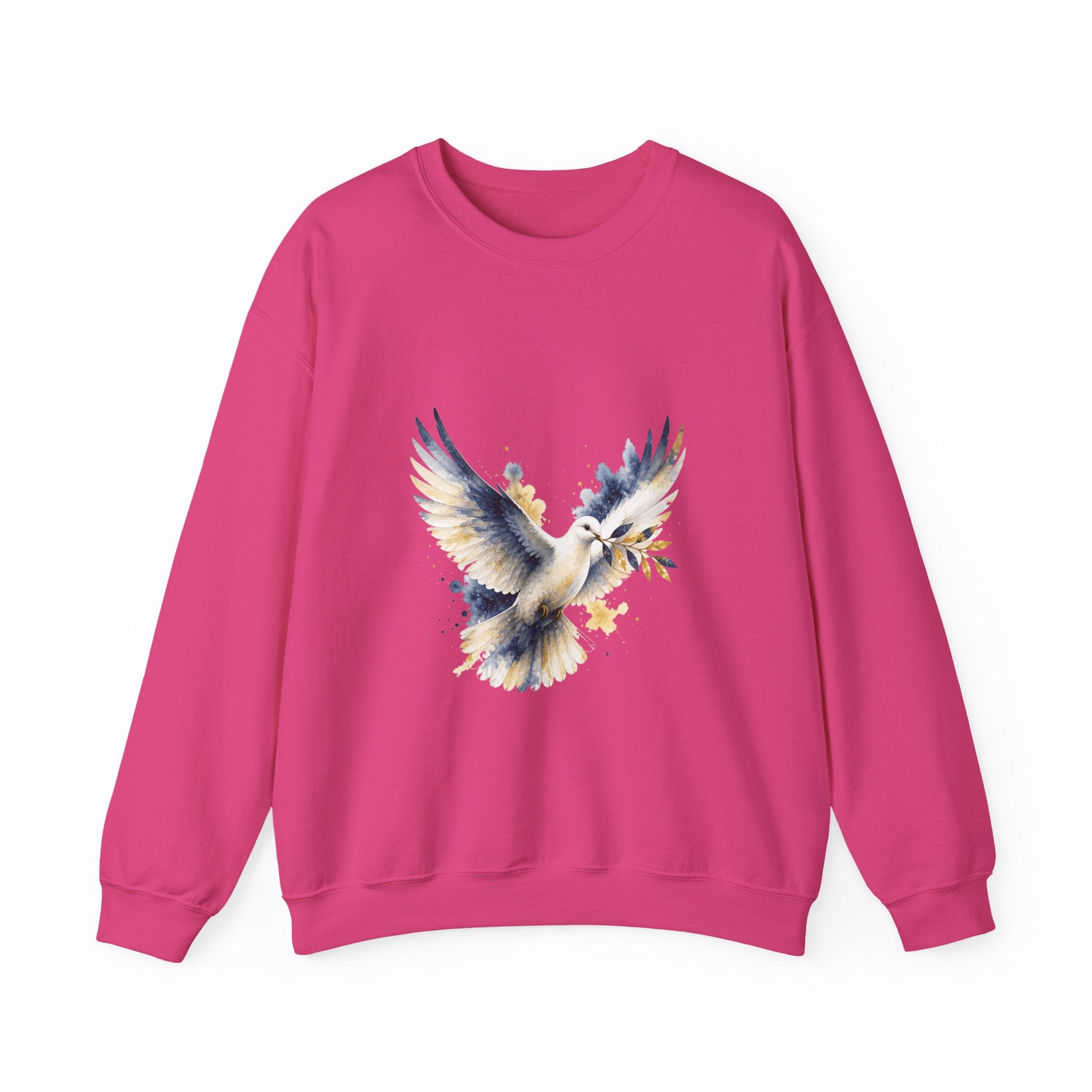 Matching Couple Sweatshirt - Wolf & Dove Matching Couple Comfort Colors Crew Watercolor Art His Hers Birthday Gift - Design B