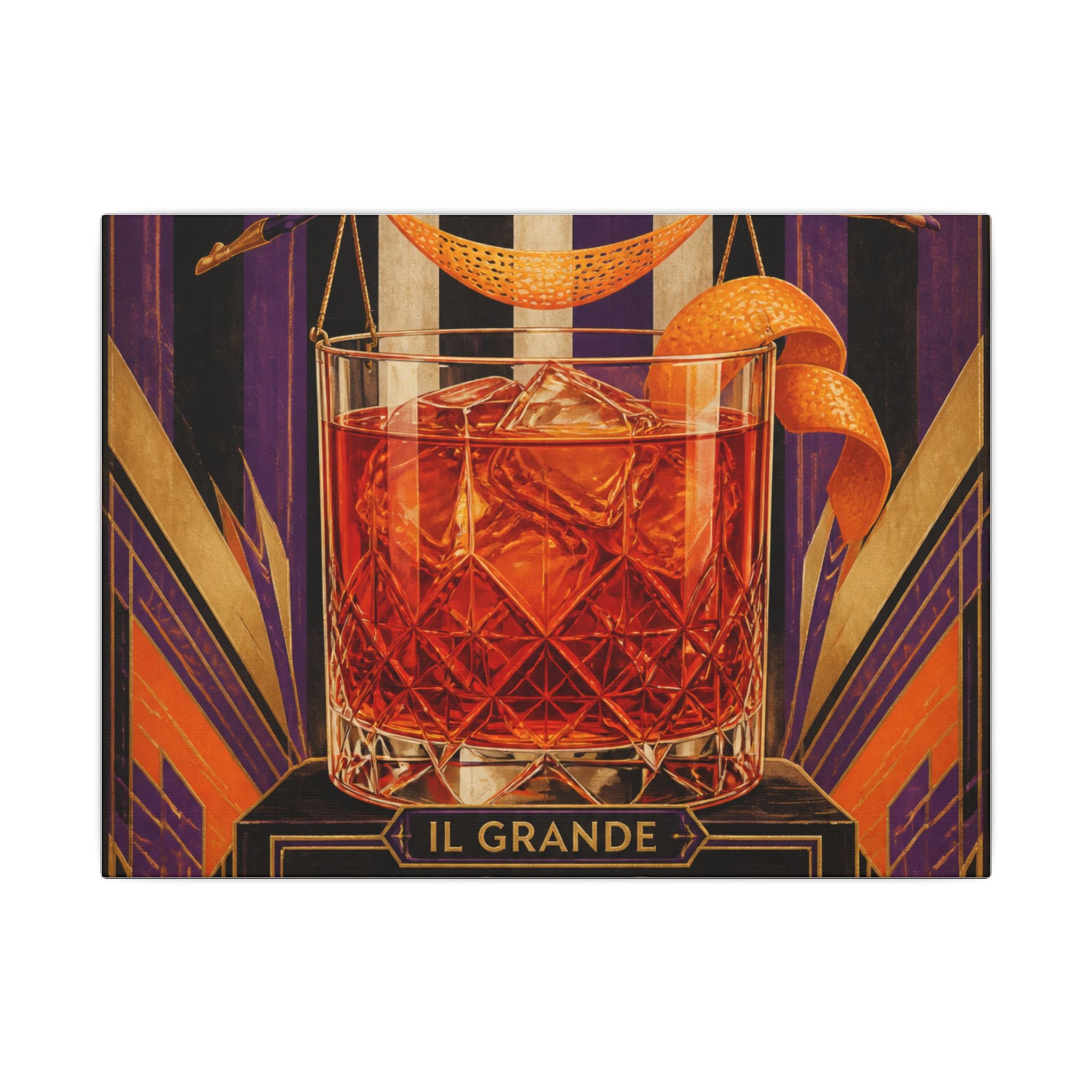 Negroni Trapeze Act Wall Art Canvas 16×20 Art Deco Entryway Decor Maximalist Print
