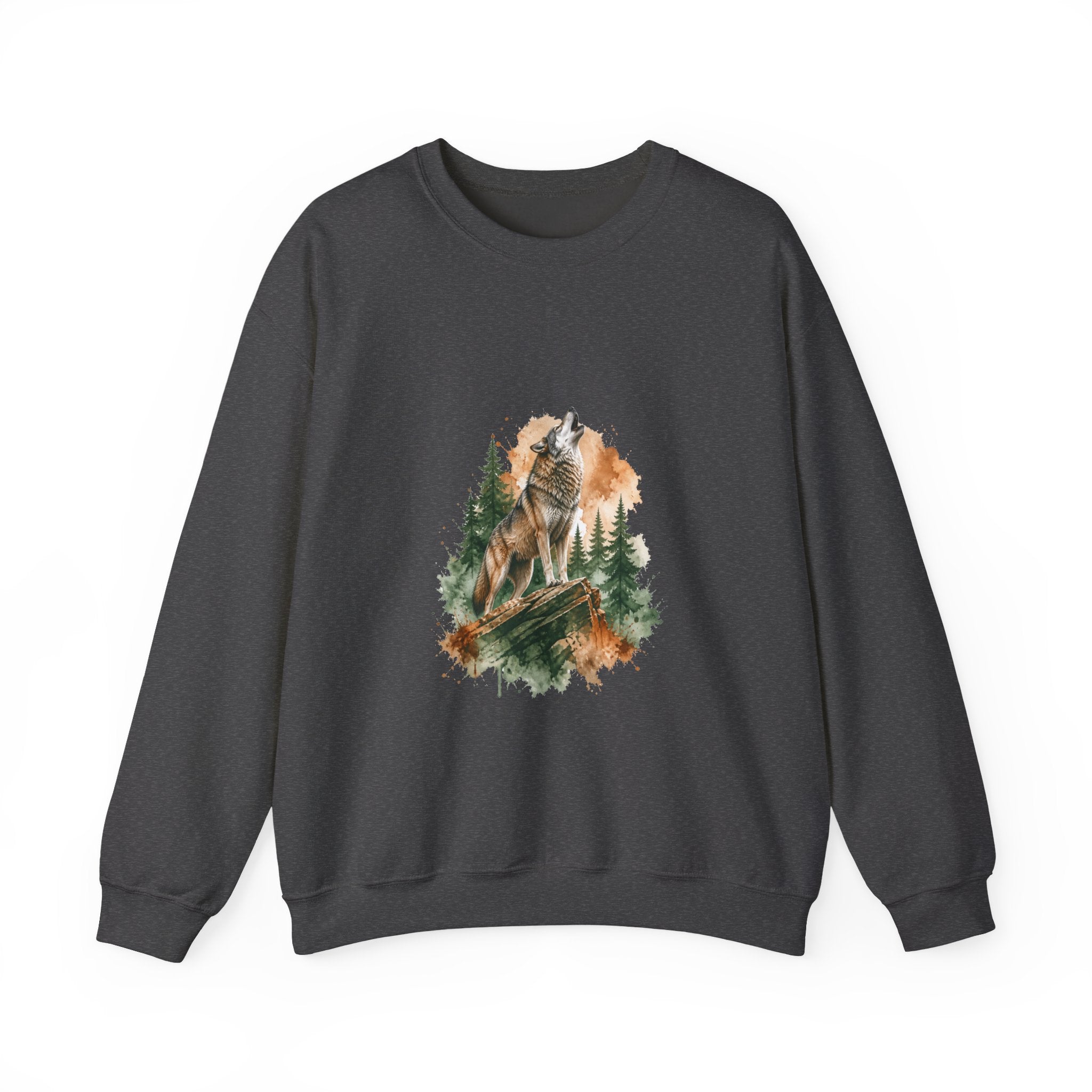 Matching Couple Sweatshirt - Wolf & Dove Matching Couple Crewneck Sweatshirt Watercolor Art His Hers Engagement Gift - Design A