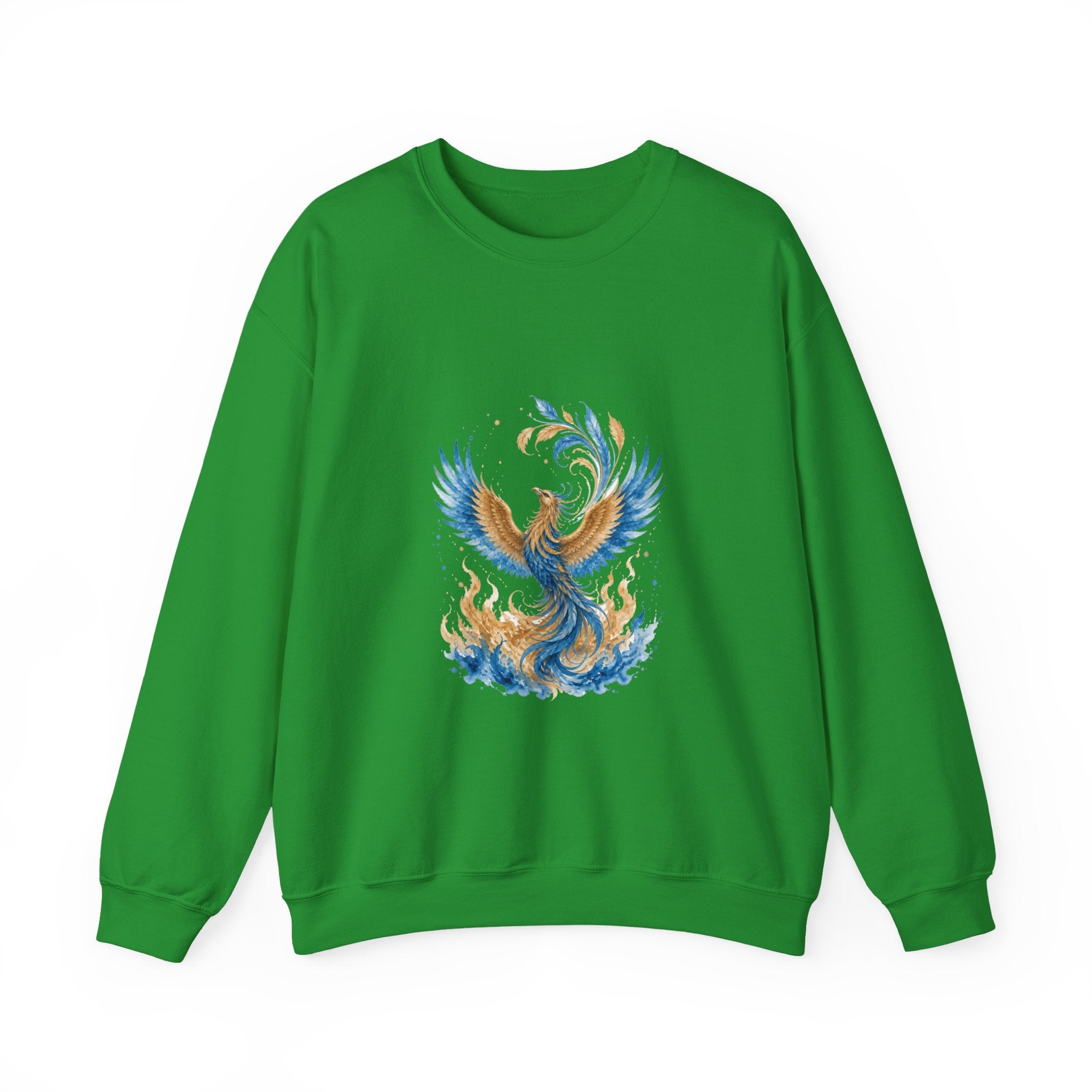 Matching Couple Sweatshirt - Dragon & Phoenix Matching Couple Premium Fleece Sweatshirt Watercolor Art His Hers Birthday Gift - Design B