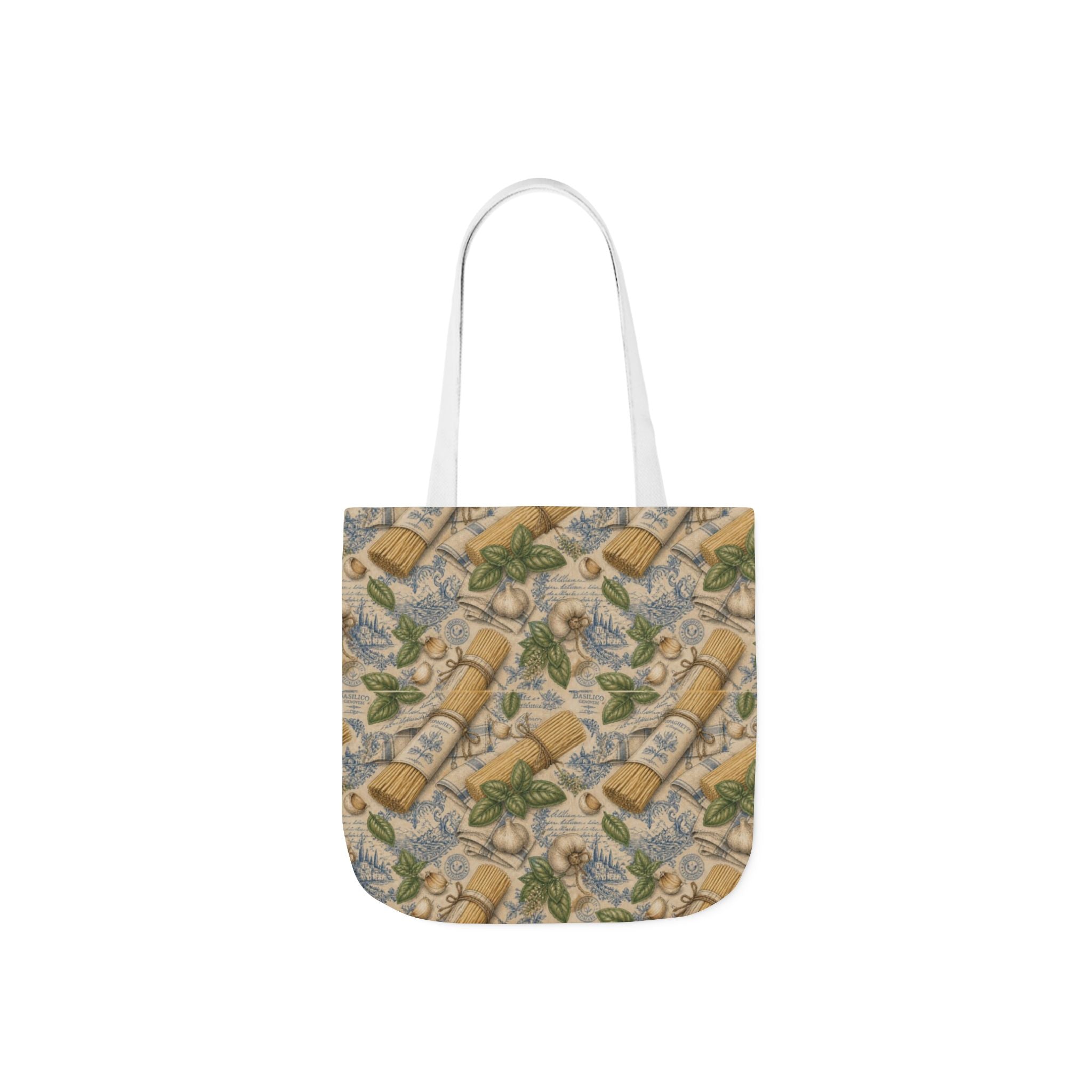 Spaghetti Bundle Canvas Tote Bag Mediterranean Kitchen Botanical Design Italian Cottagecore Gift