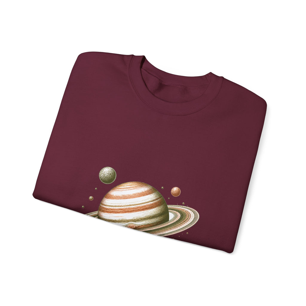 Matching Couple Sweatshirt - Saturn & Jupiter Matching Couple Comfort Colors Crew Hand-Drawn Art His Hers Anniversary Gift - Design A