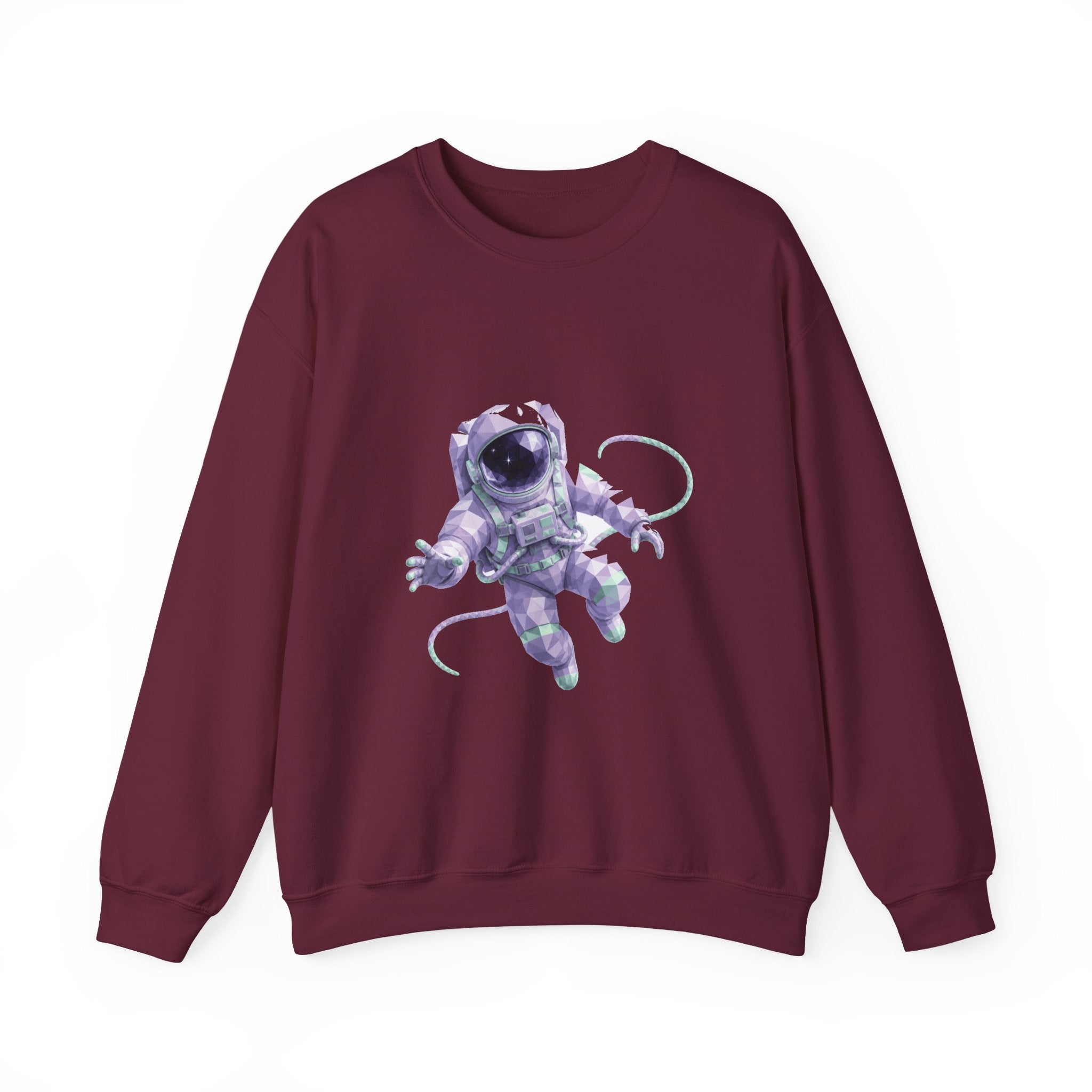 Matching Couple Sweatshirt - Astronaut & Planet Matching Couple Crewneck Sweatshirt Geometric Art His Hers Couple Gift - Design A
