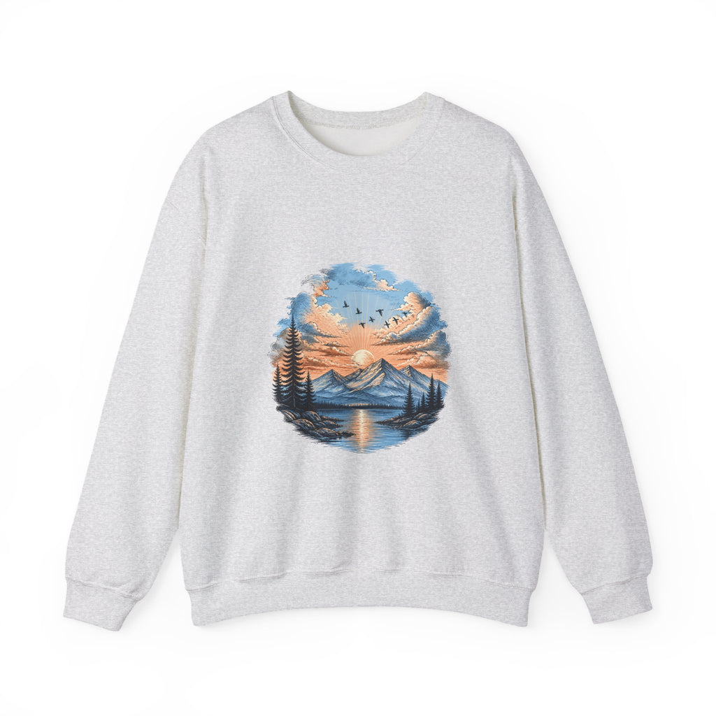 Matching Couple Sweatshirt - Sunrise & Sunset Matching Couple Crewneck Sweatshirt Hand-Drawn Art His Hers Best Friend Gift - Design B