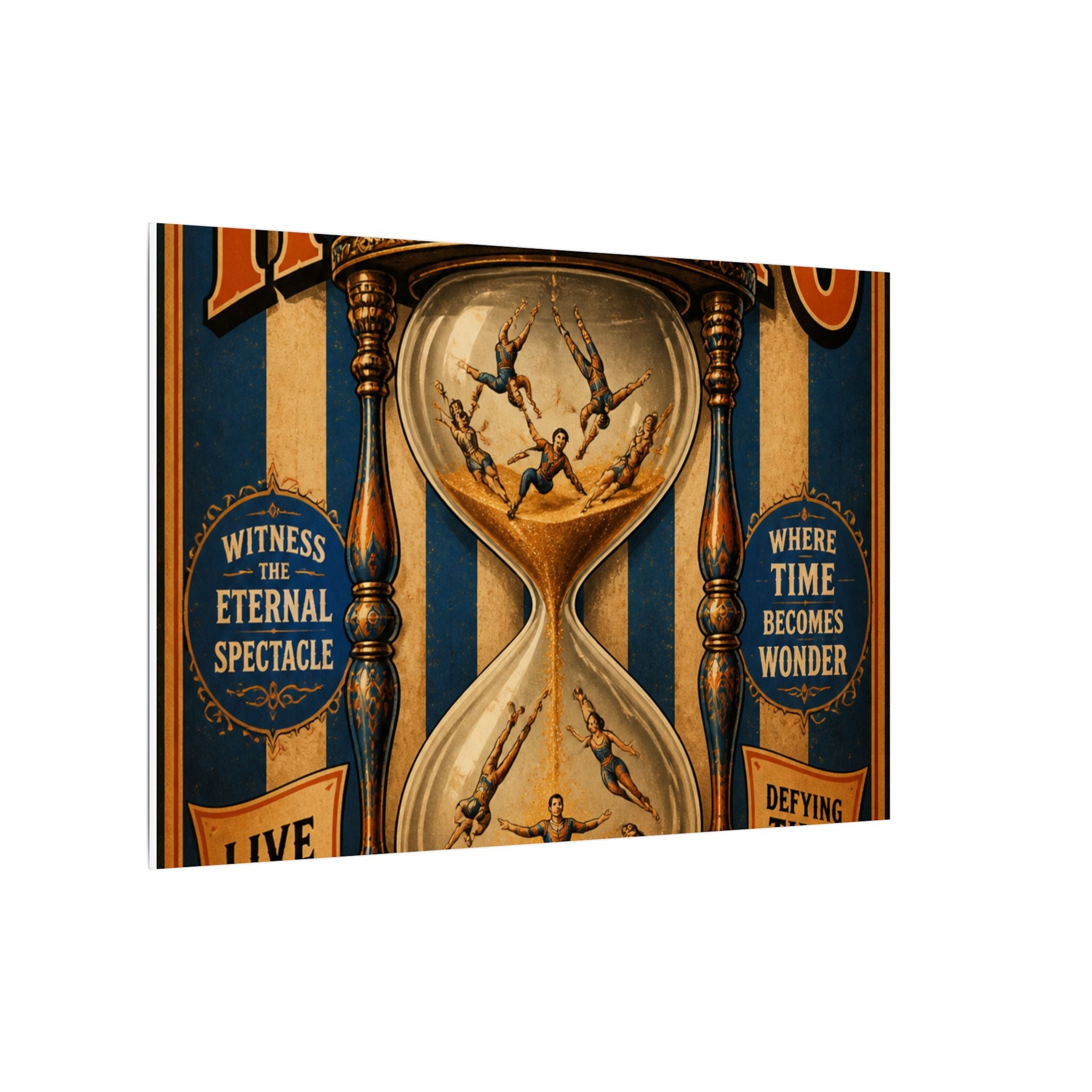 Hourglass Acrobats Wall Art Canvas 16×20 Vintage Circus Kitchen Decor Maximalist Print