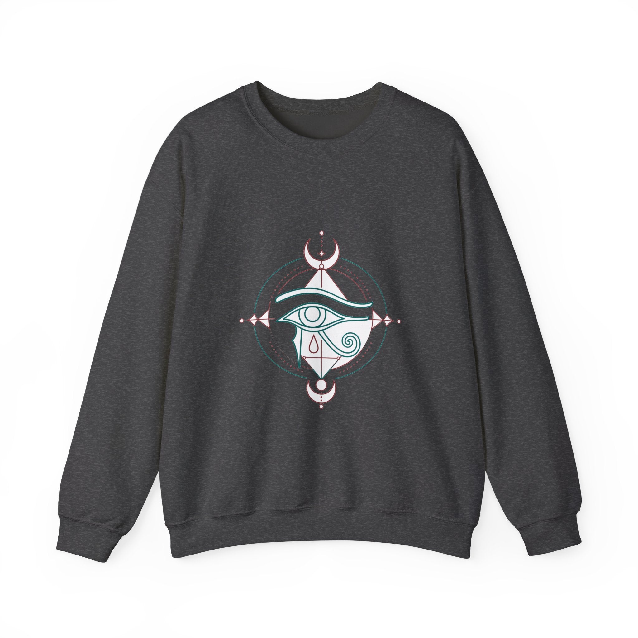 Matching Couple Sweatshirt - Eye of Ra & Horus Matching Couple Crewneck Sweatshirt Minimalist Art His Hers Valentine Gift - Design B