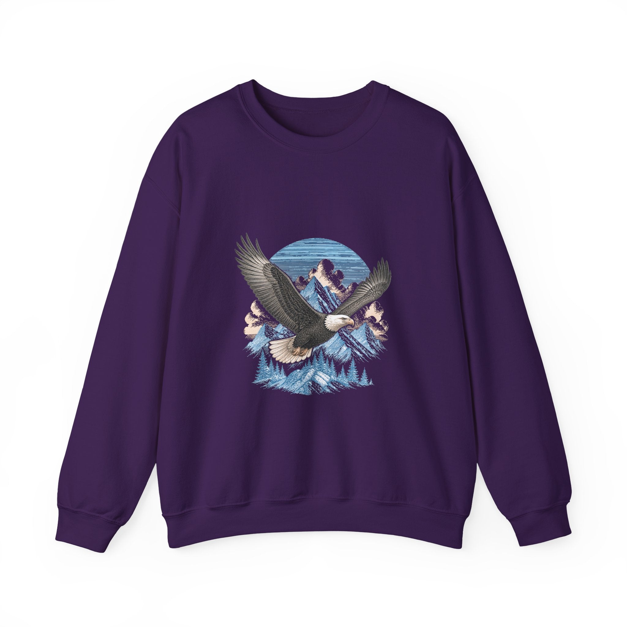 Matching Couple Sweatshirt - Eagle & Whale Matching Couple Comfort Colors Crew Vintage Art His Hers Honeymoon Gift - Design A
