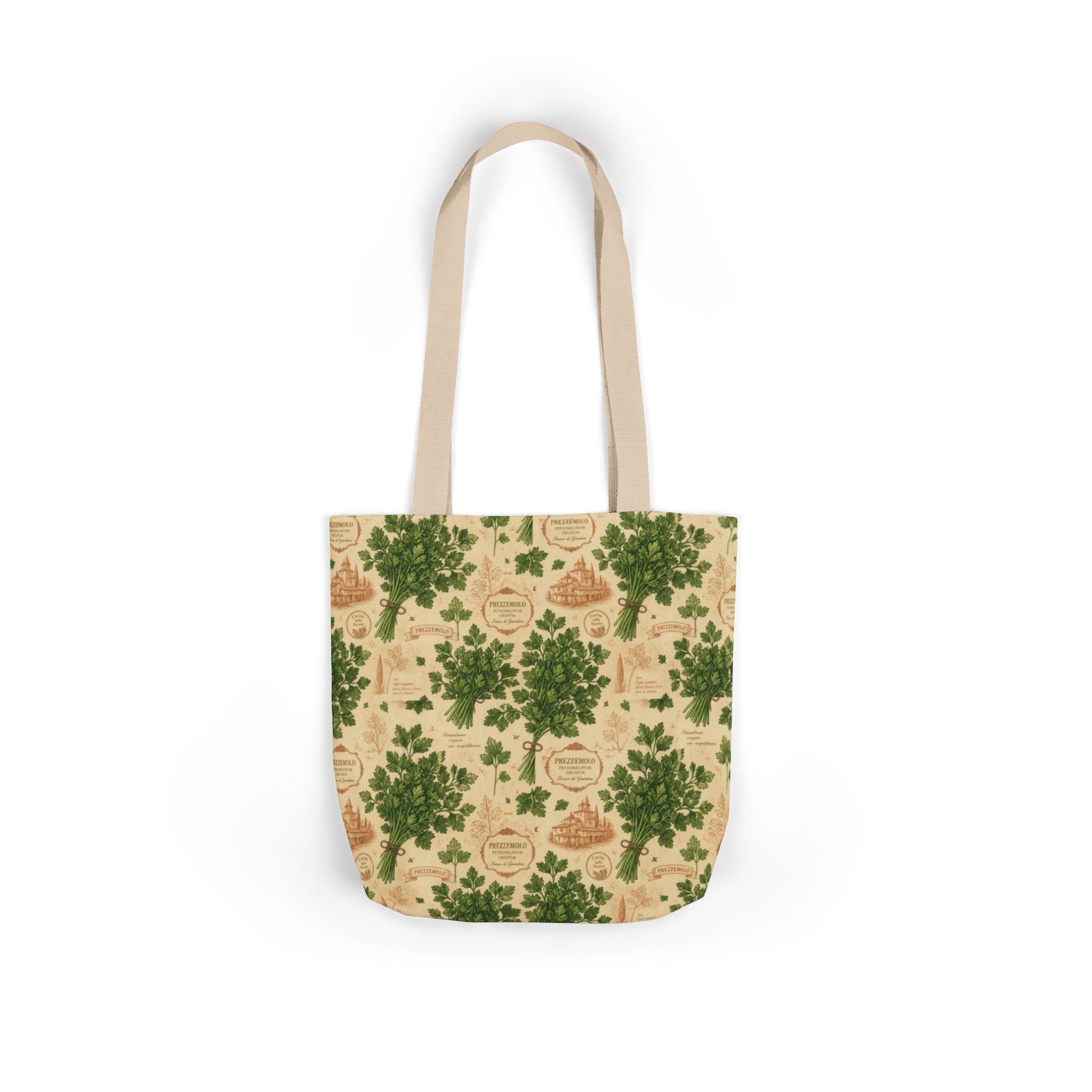 Fresh Parsley Canvas Tote Bag Mediterranean Kitchen Botanical Design Italian Cottagecore Gift