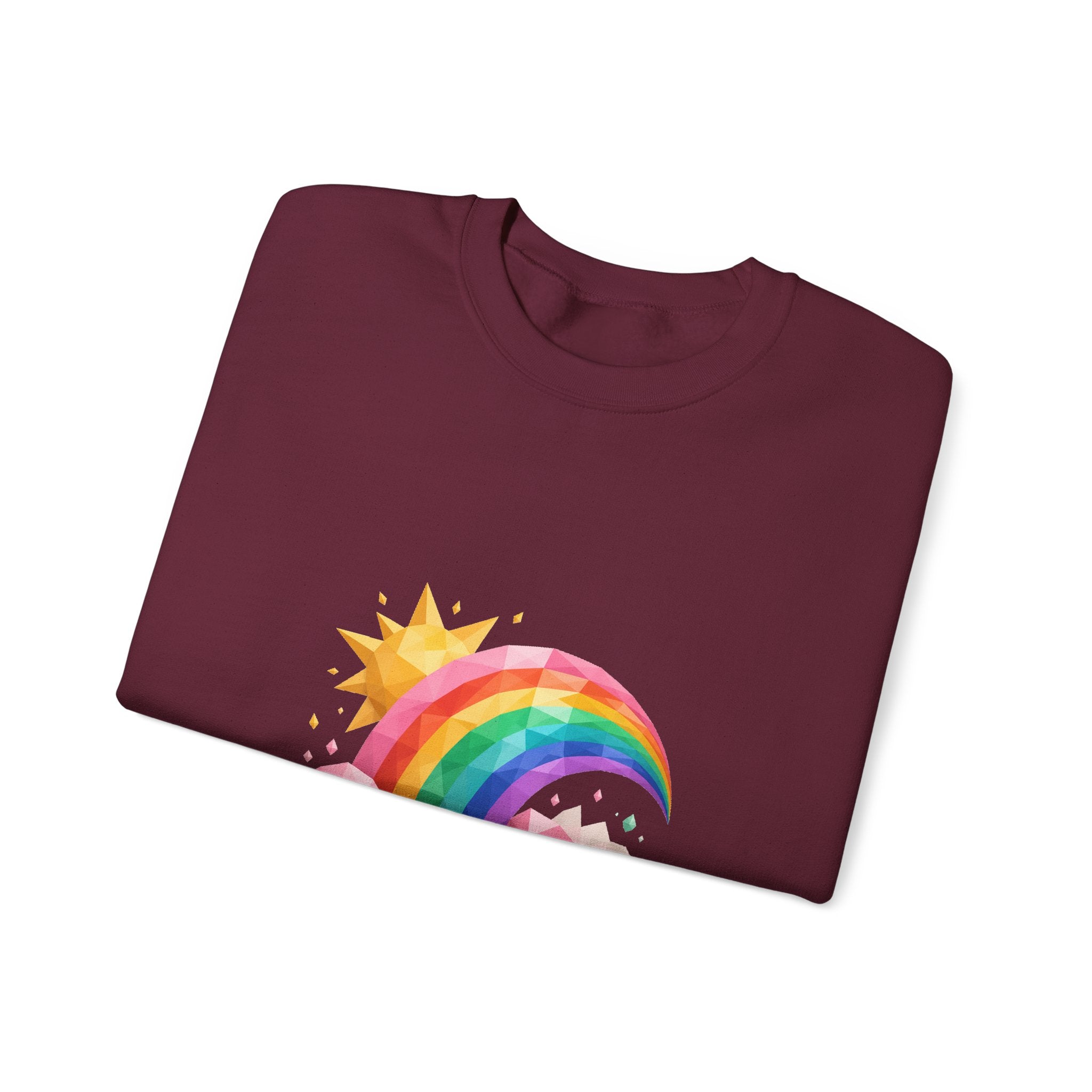 Matching Couple Sweatshirt - Storm & Rainbow Matching Couple Comfort Colors Crew Geometric Art His Hers Love Gift - Design B