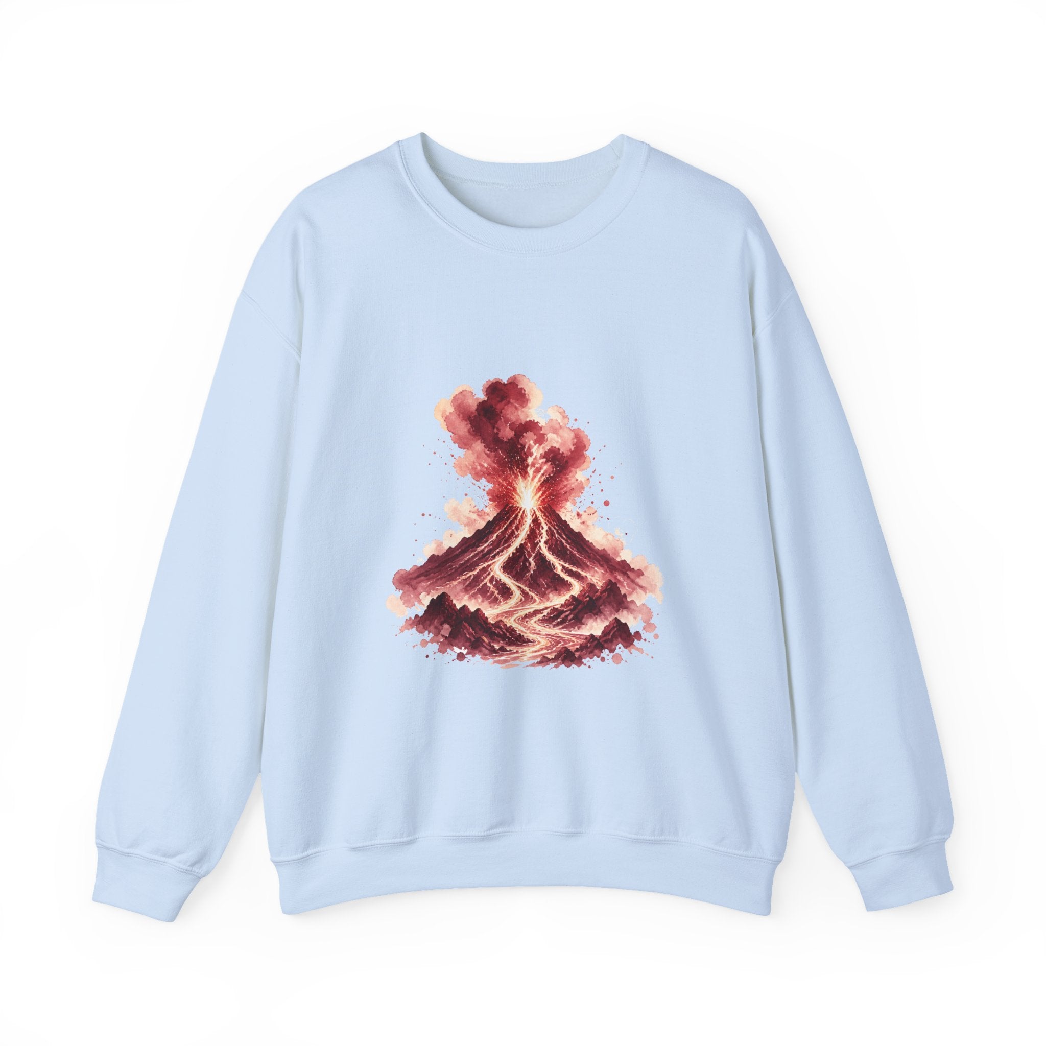 Matching Couple Sweatshirt - Volcano & Glacier Matching Couple Comfort Colors Crew Watercolor Art His Hers Birthday Gift - Design A