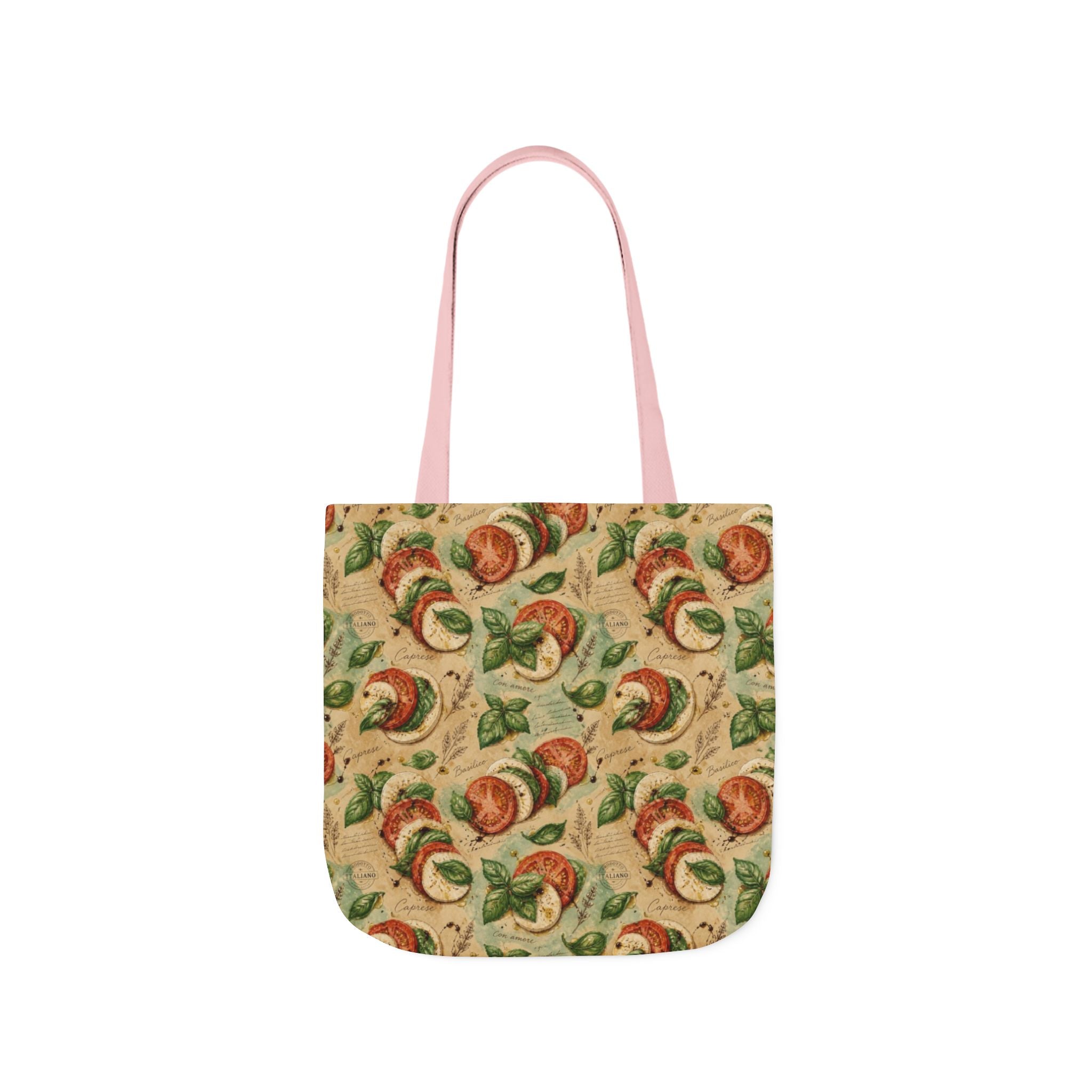 Caprese Arrangement Canvas Tote Bag Mediterranean Kitchen Watercolor Design Italian Cottagecore Gift