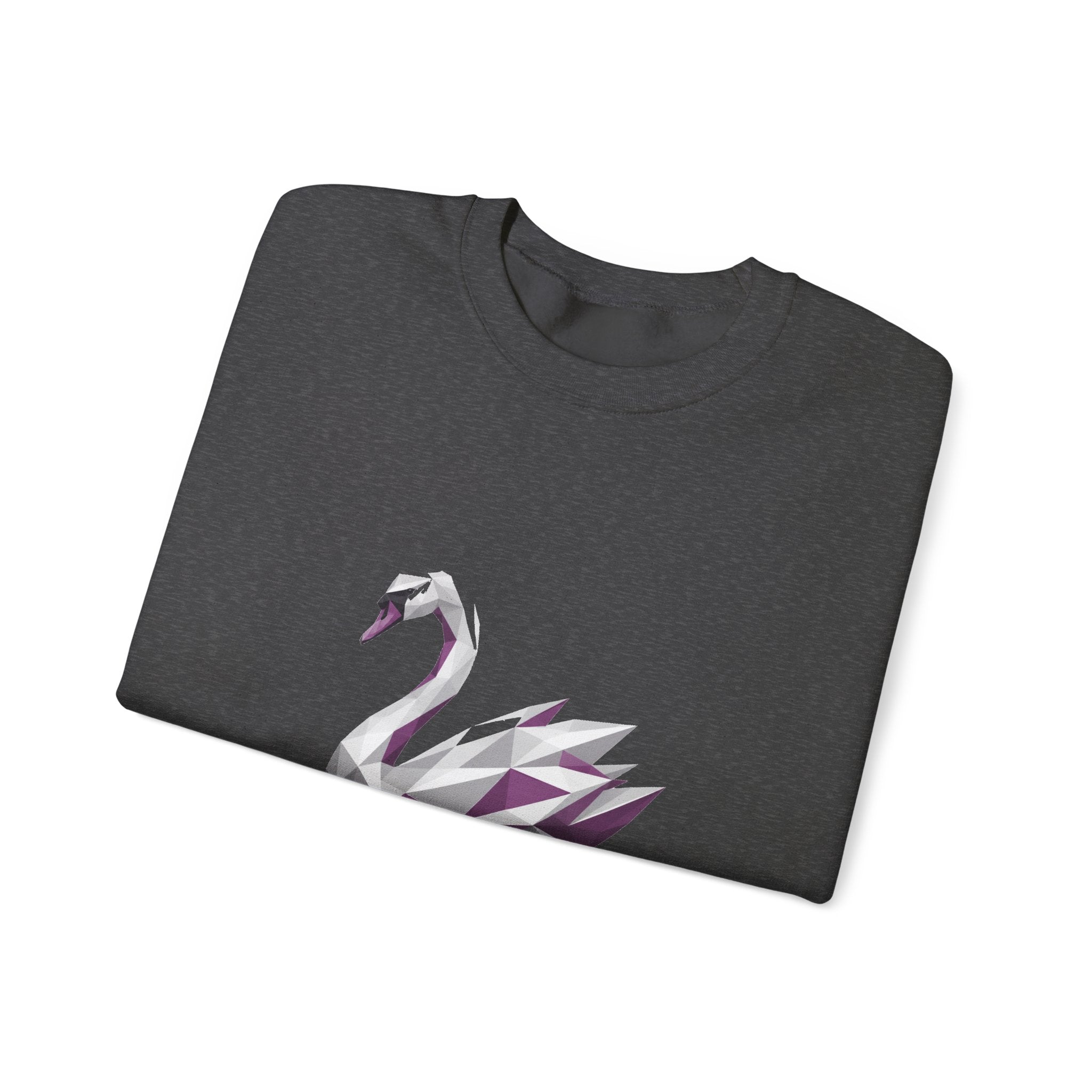 Matching Couple Sweatshirt - Raven & Swan Matching Couple Premium Fleece Sweatshirt Geometric Art His Hers Love Gift - Design B