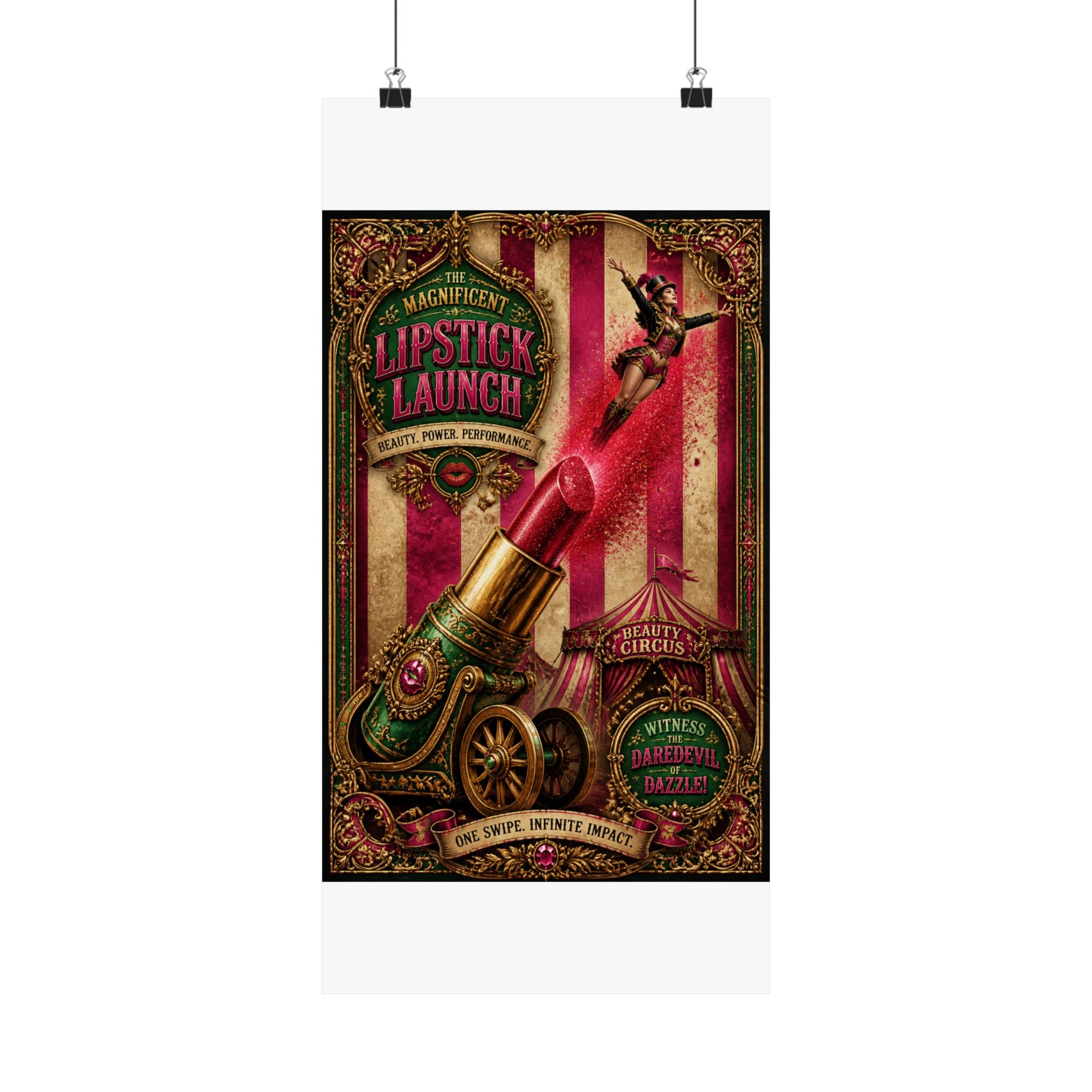 Lipstick Cannon Wall Art Poster 24×36 Baroque Studio Decor Maximalist Print
