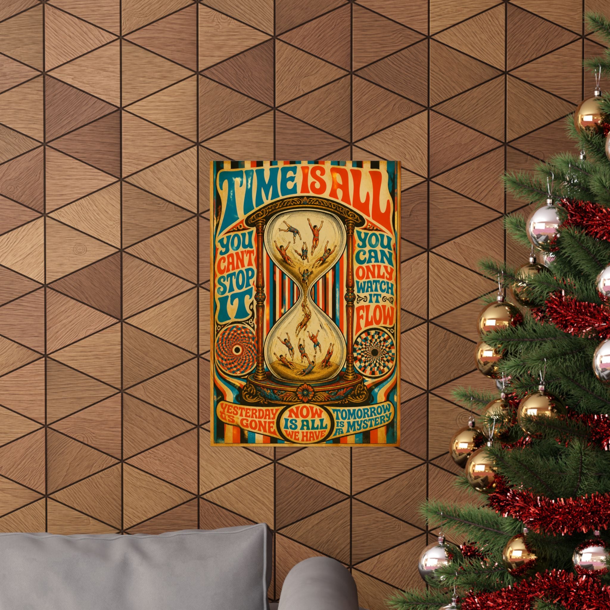 Hourglass Acrobats Wall Art Poster 18×24 Psychedelic Cafe Decor Maximalist Print